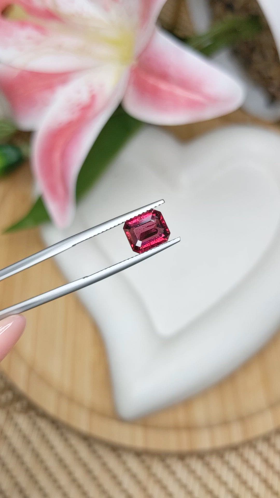 1.96 Ct. Pinkish Purple Garnet from Ceylon (Sri Lanka) Size Video