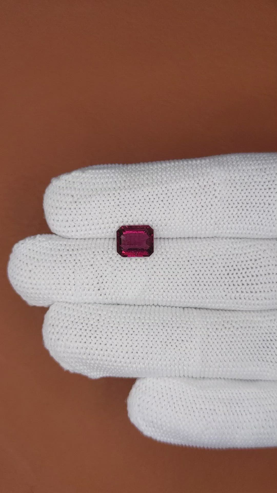 1.96 Ct. Pinkish Purple Garnet from Ceylon (Sri Lanka) Size Video