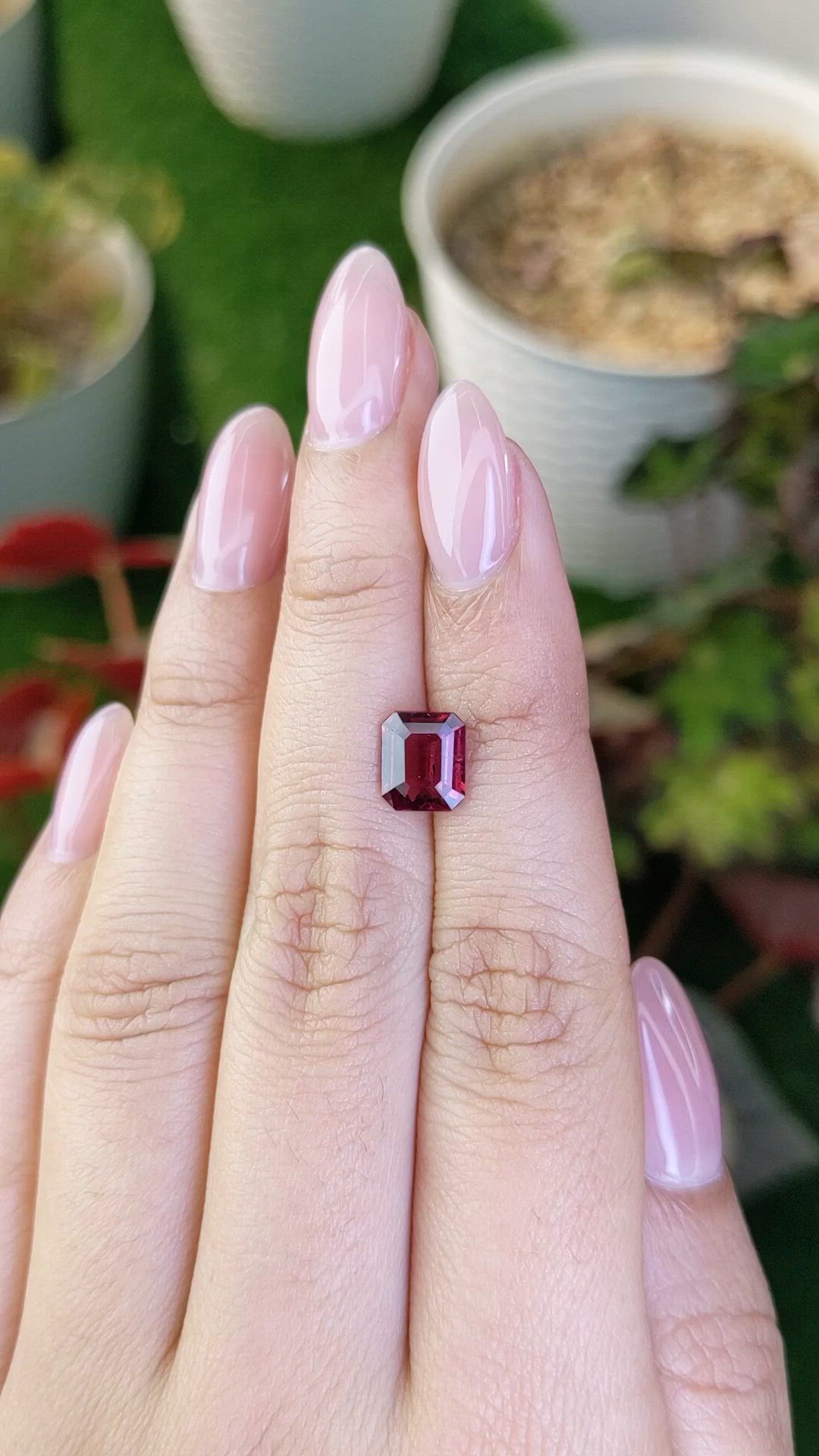 1.96 Ct. Pinkish Purple Garnet from Ceylon (Sri Lanka) Size Video