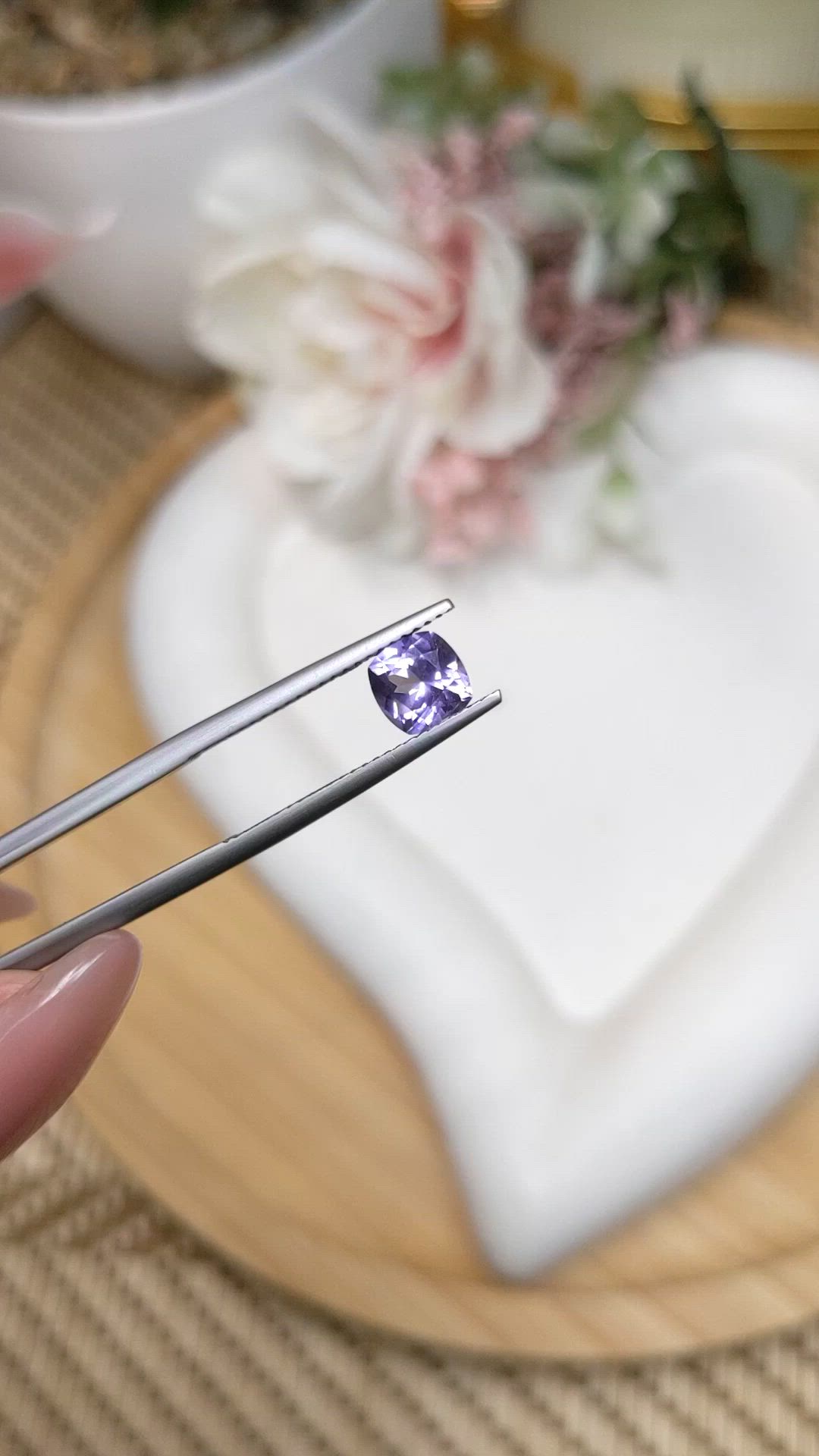 1.06 Ct. Bluish Purple Spinel from Ceylon (Sri Lanka) Size Video