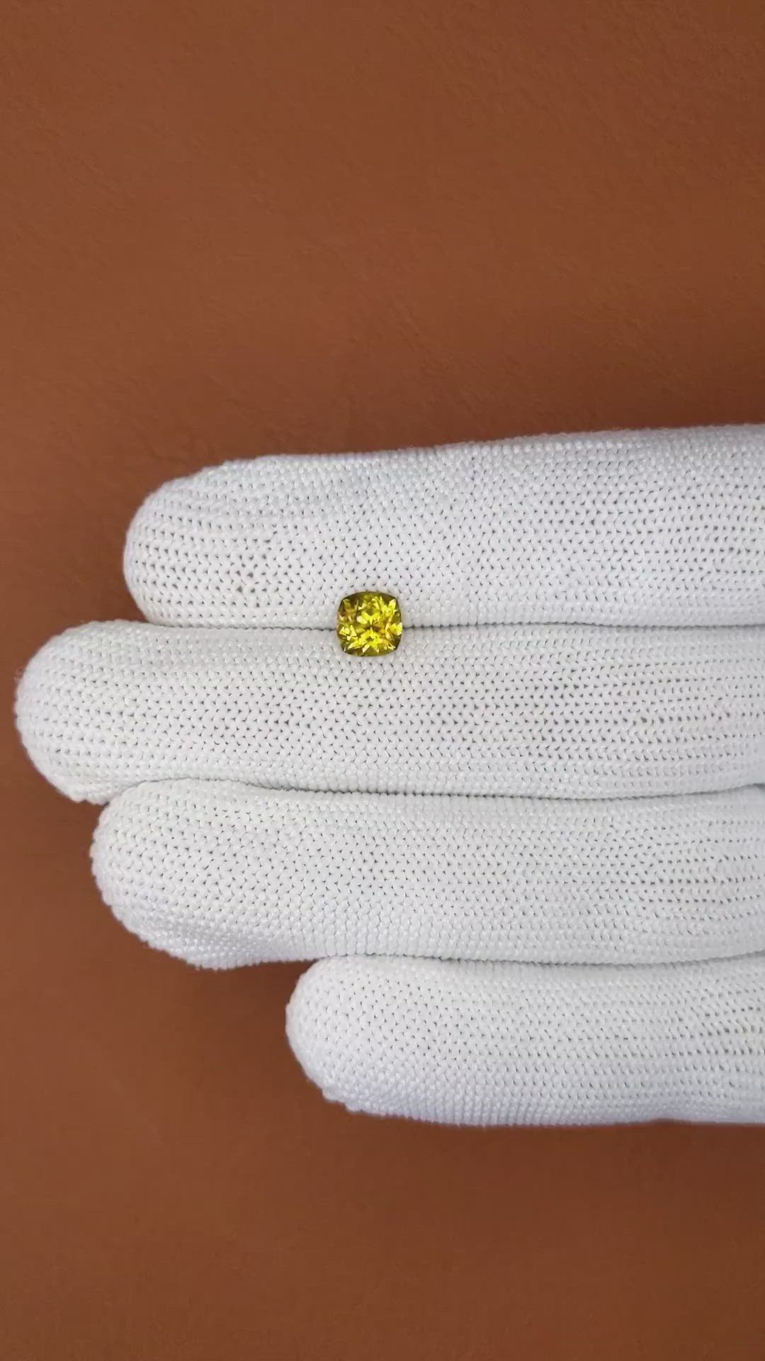 1.00 Ct. Greenish Yellow Chrysoberyl from Ceylon (Sri Lanka) Size Video