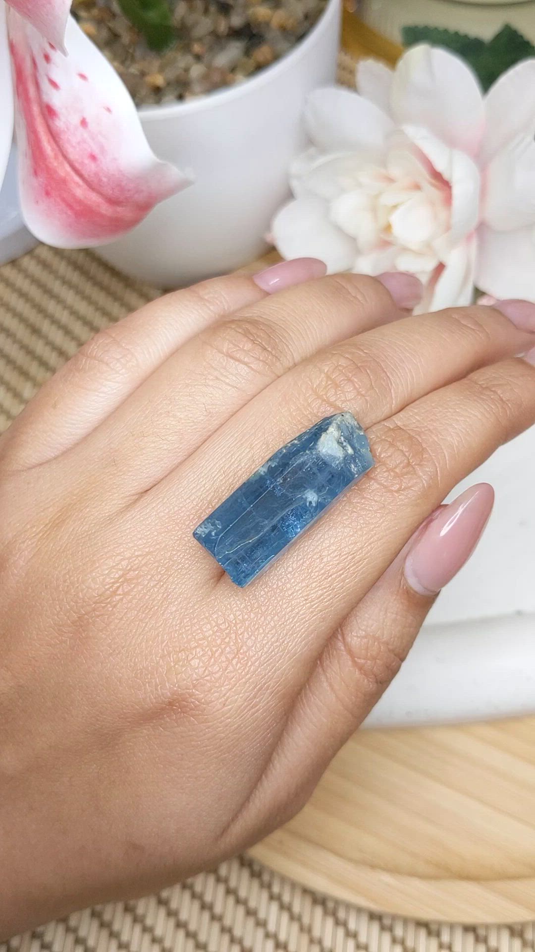 34.39 Ct. Blue Aquamarine from Brazil Size Video