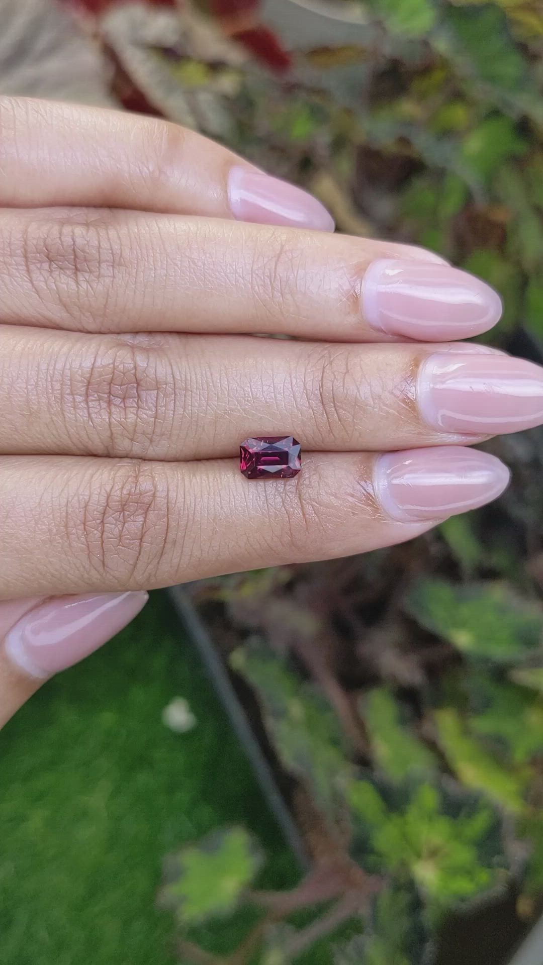 1.59 Ct. Purplish Red Rhodolite Garnet from Ceylon (Sri Lanka) Size Video