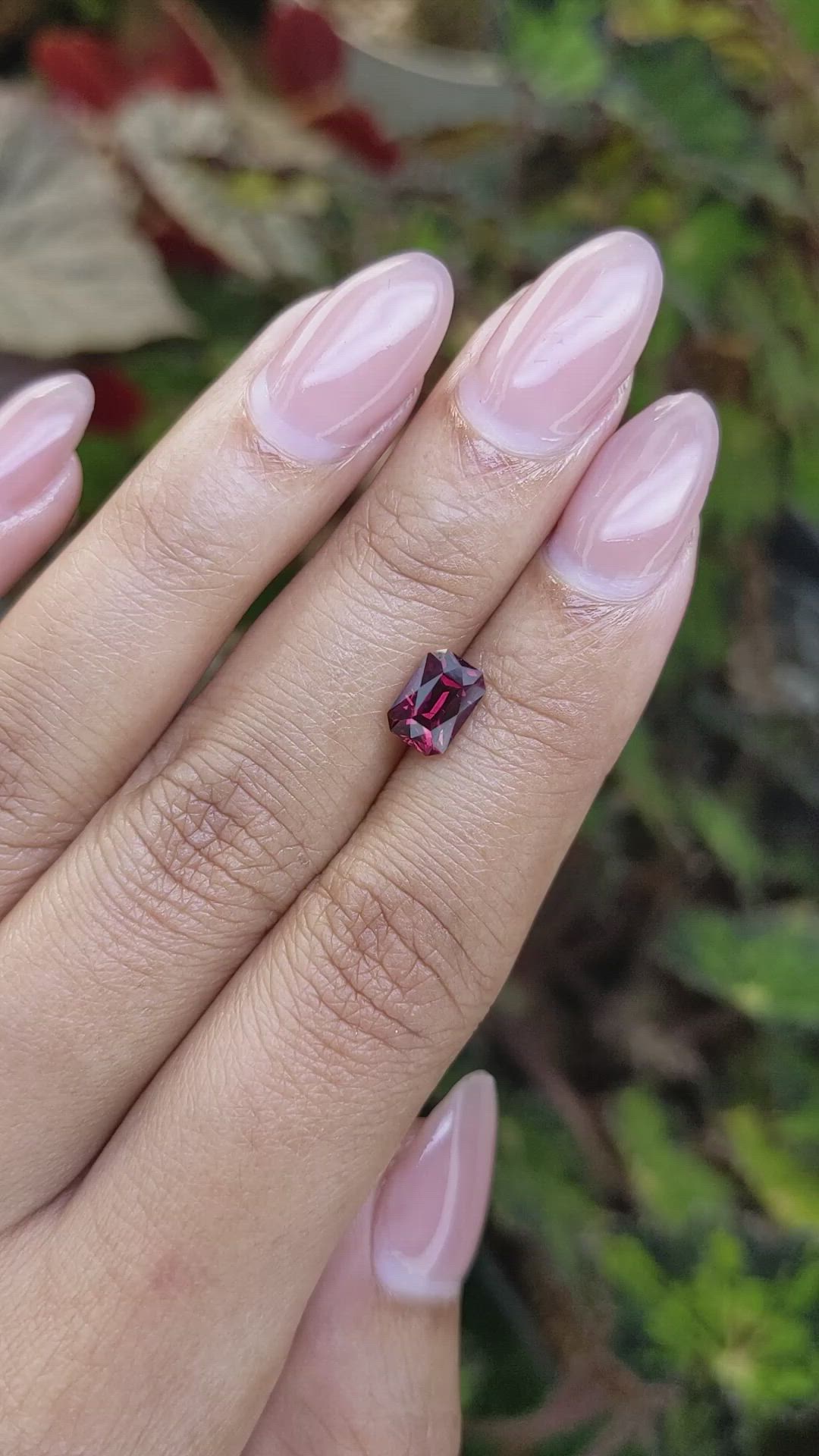 1.59 Ct. Purplish Red Rhodolite Garnet from Ceylon (Sri Lanka) Size Video