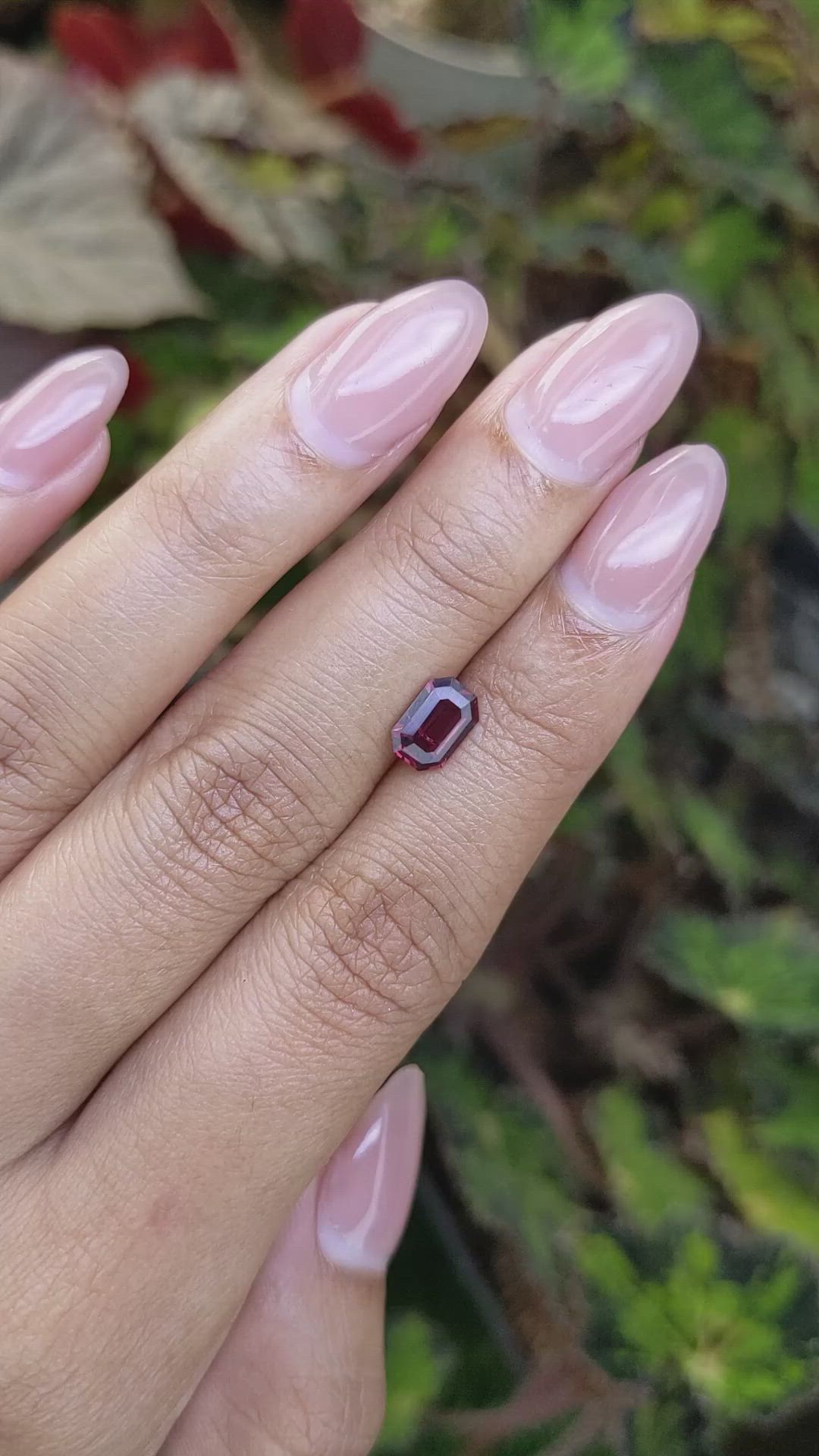 1.22 Ct. Purplish Red Rhodolite Garnet from Ceylon (Sri Lanka) Size Video