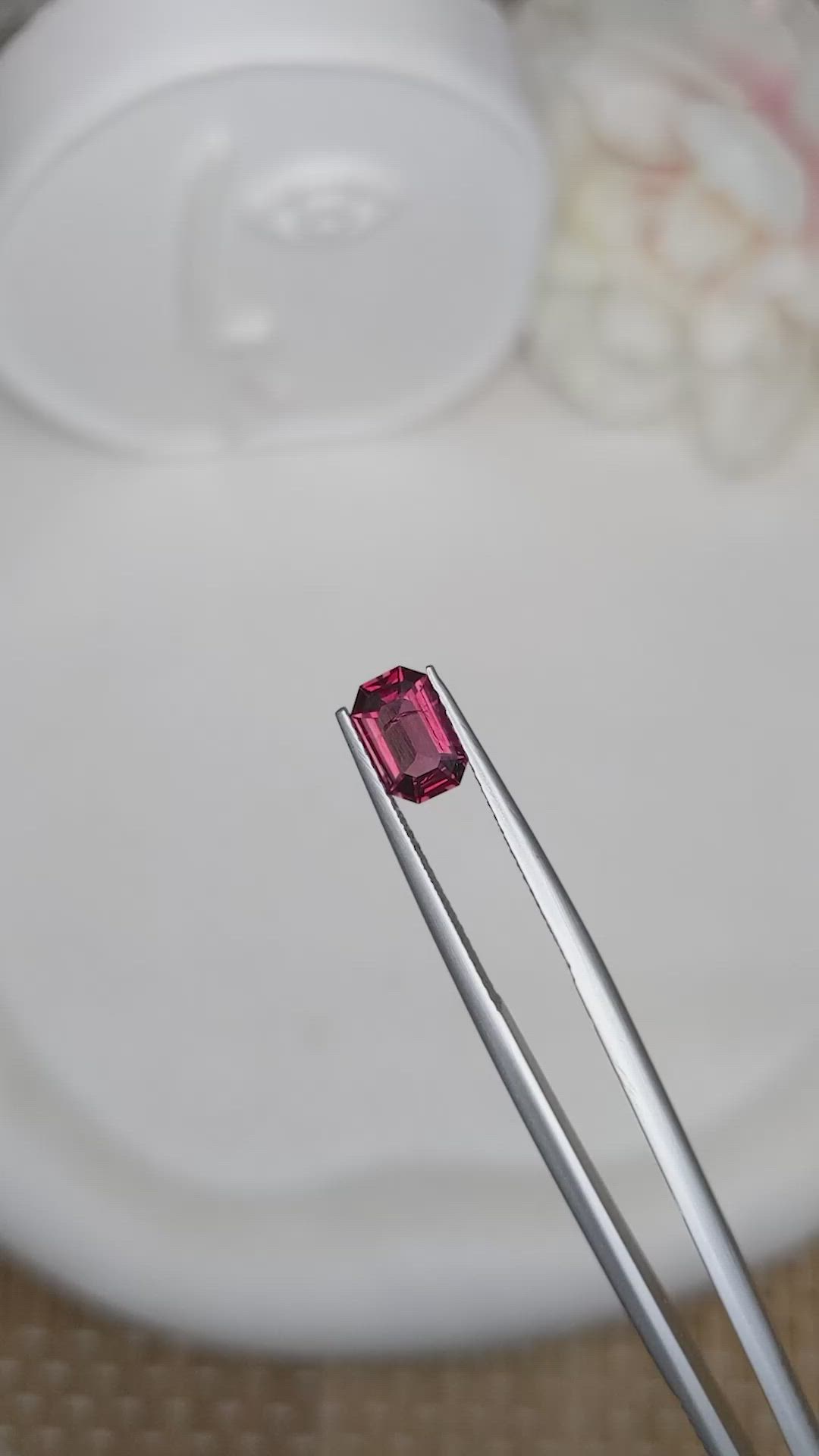 1.22 Ct. Purplish Red Rhodolite Garnet from Ceylon (Sri Lanka) Size Video