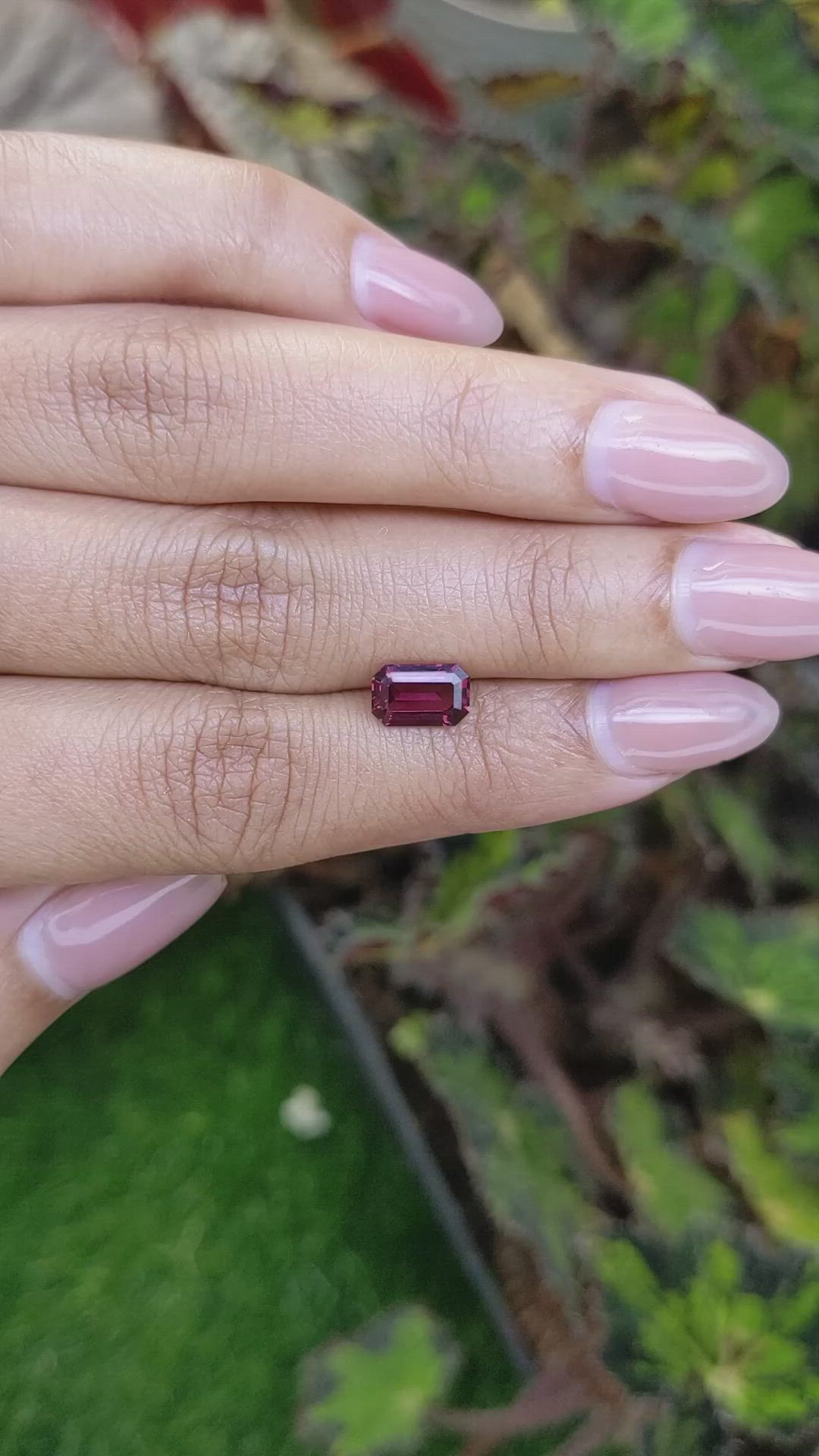1.46 Ct. Purplish Red Rhodolite Garnet from Ceylon (Sri Lanka) Size Video