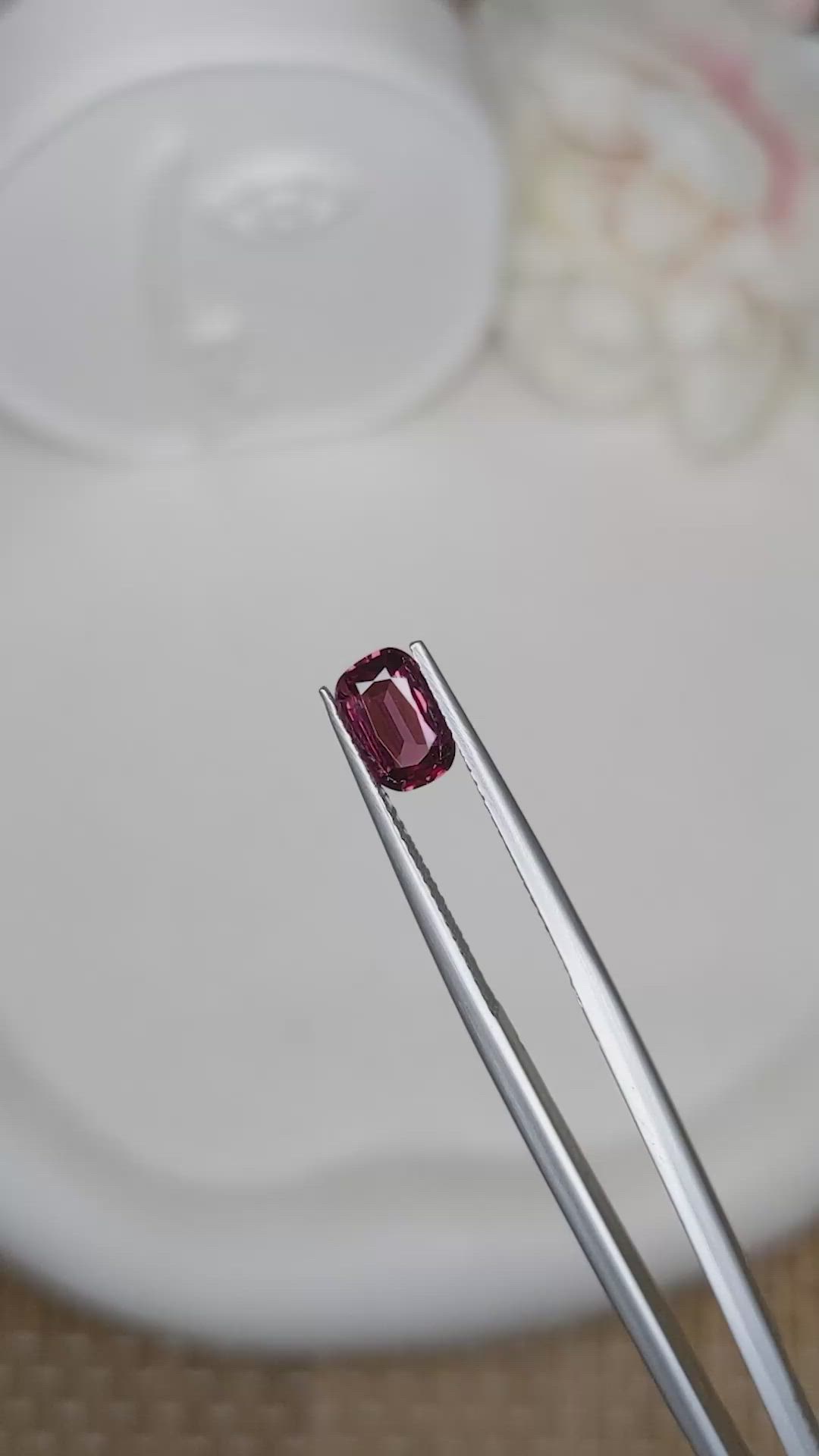 1.12 Ct. Purplish Red Rhodolite Garnet from Ceylon (Sri Lanka) Size Video