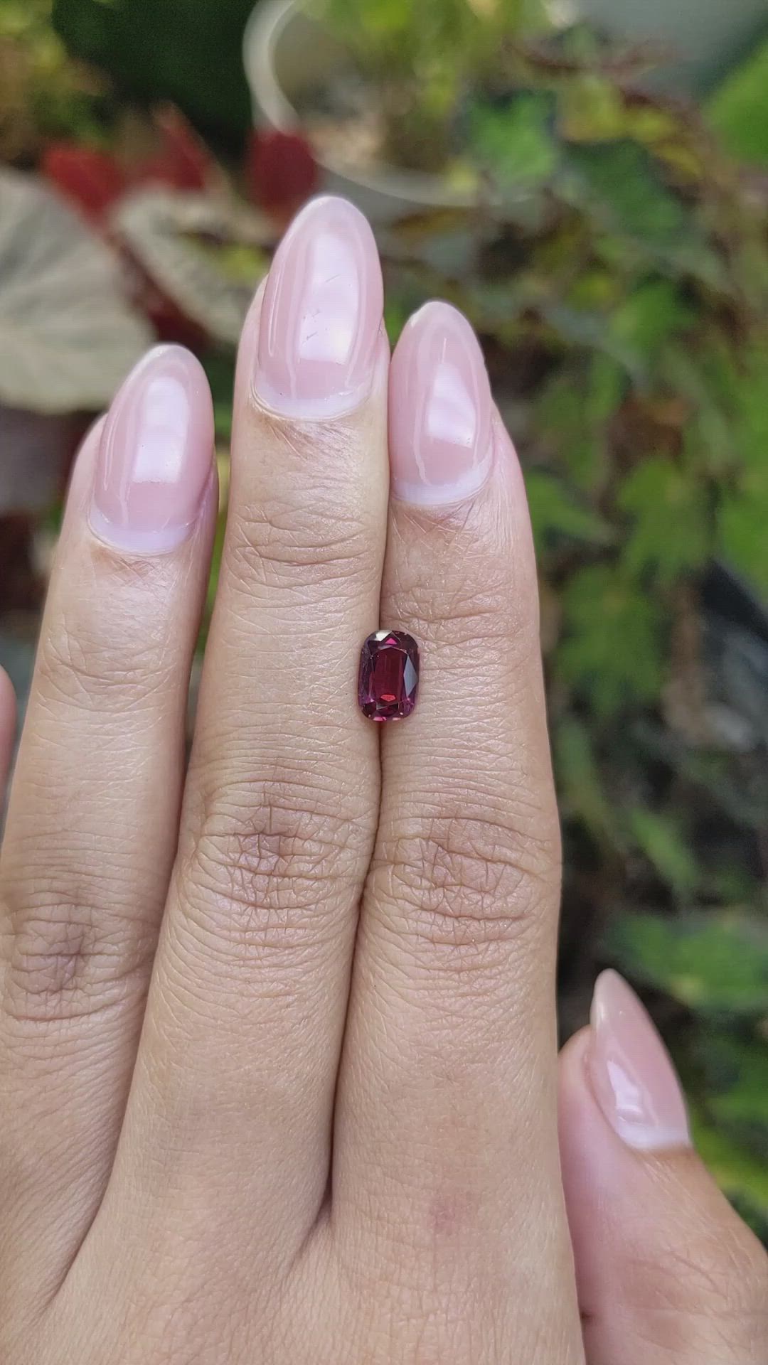 1.12 Ct. Purplish Red Rhodolite Garnet from Ceylon (Sri Lanka) Size Video