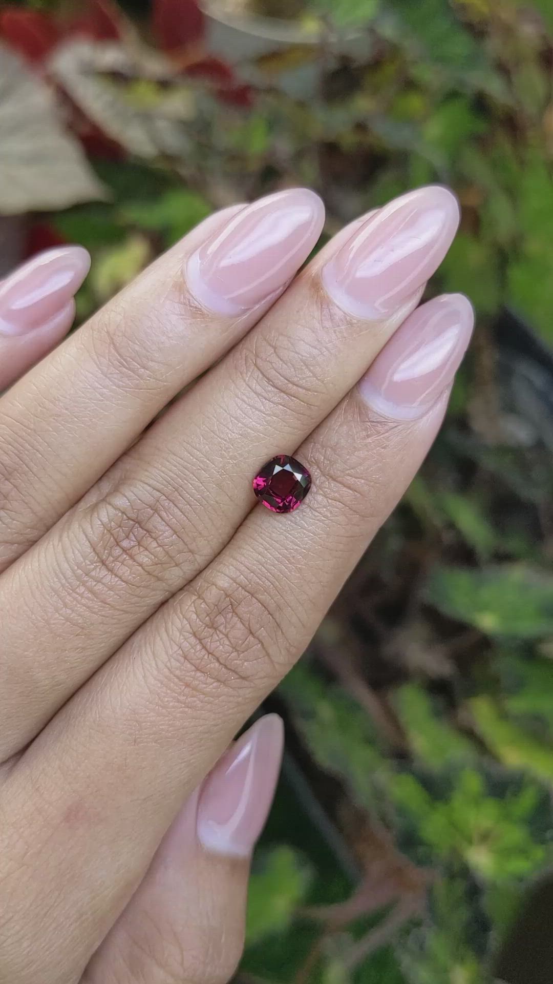 1.18 Ct. Red Rhodolite Garnet from Ceylon (Sri Lanka) Size Video
