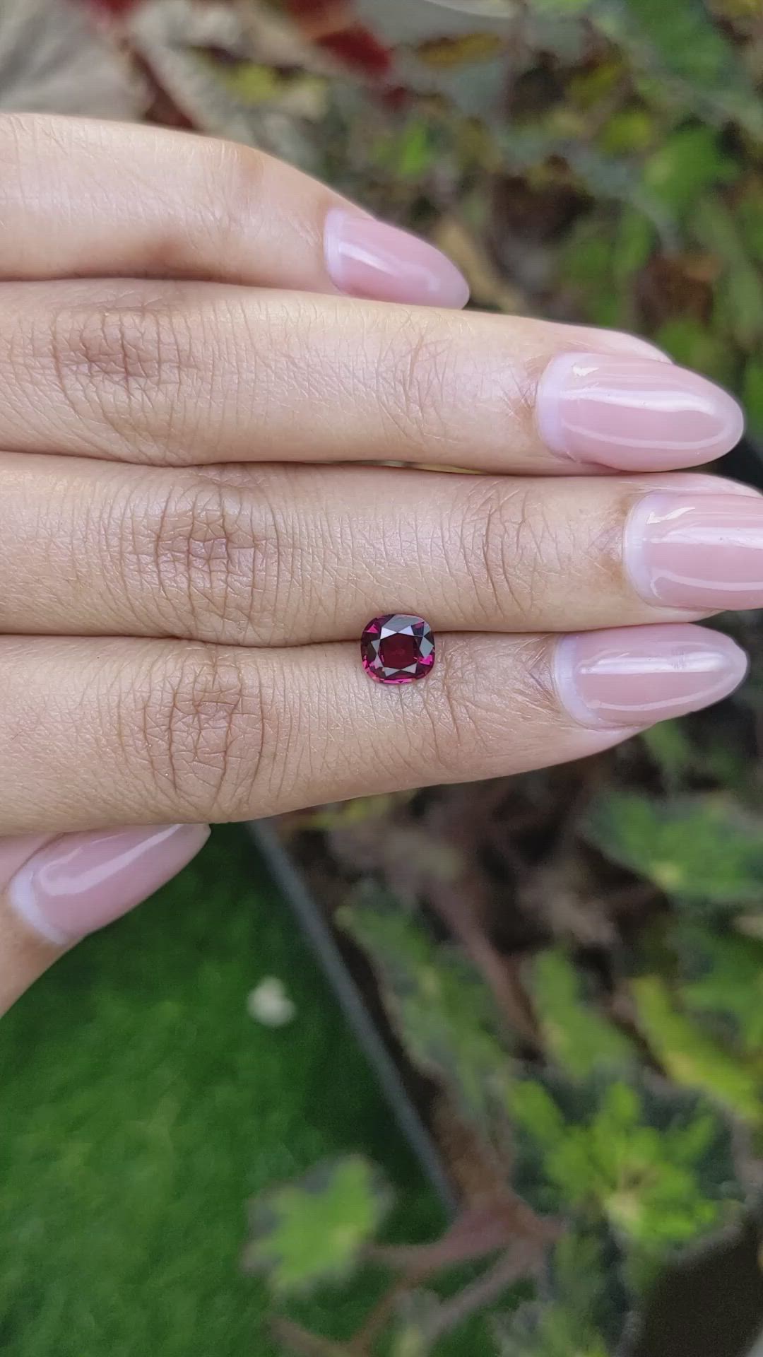 1.18 Ct. Red Rhodolite Garnet from Ceylon (Sri Lanka) Size Video