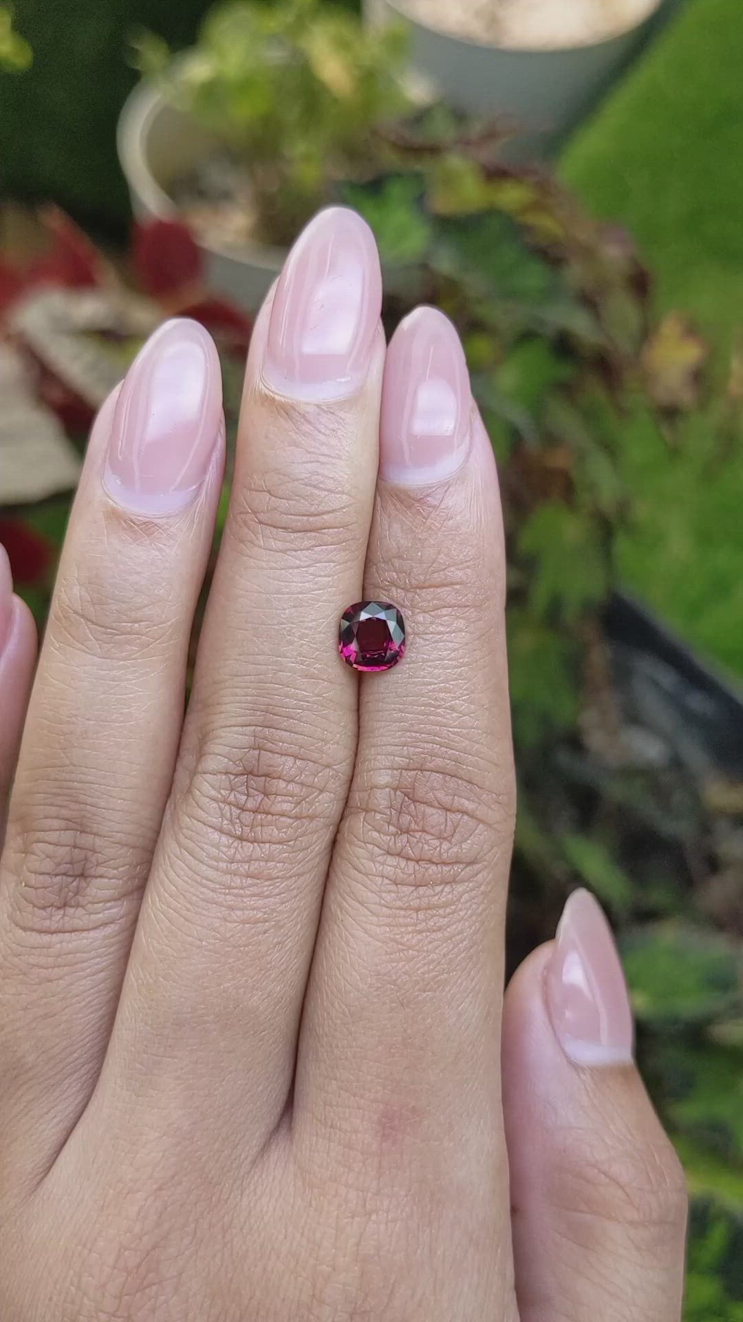 1.18 Ct. Red Rhodolite Garnet from Ceylon (Sri Lanka) Size Video