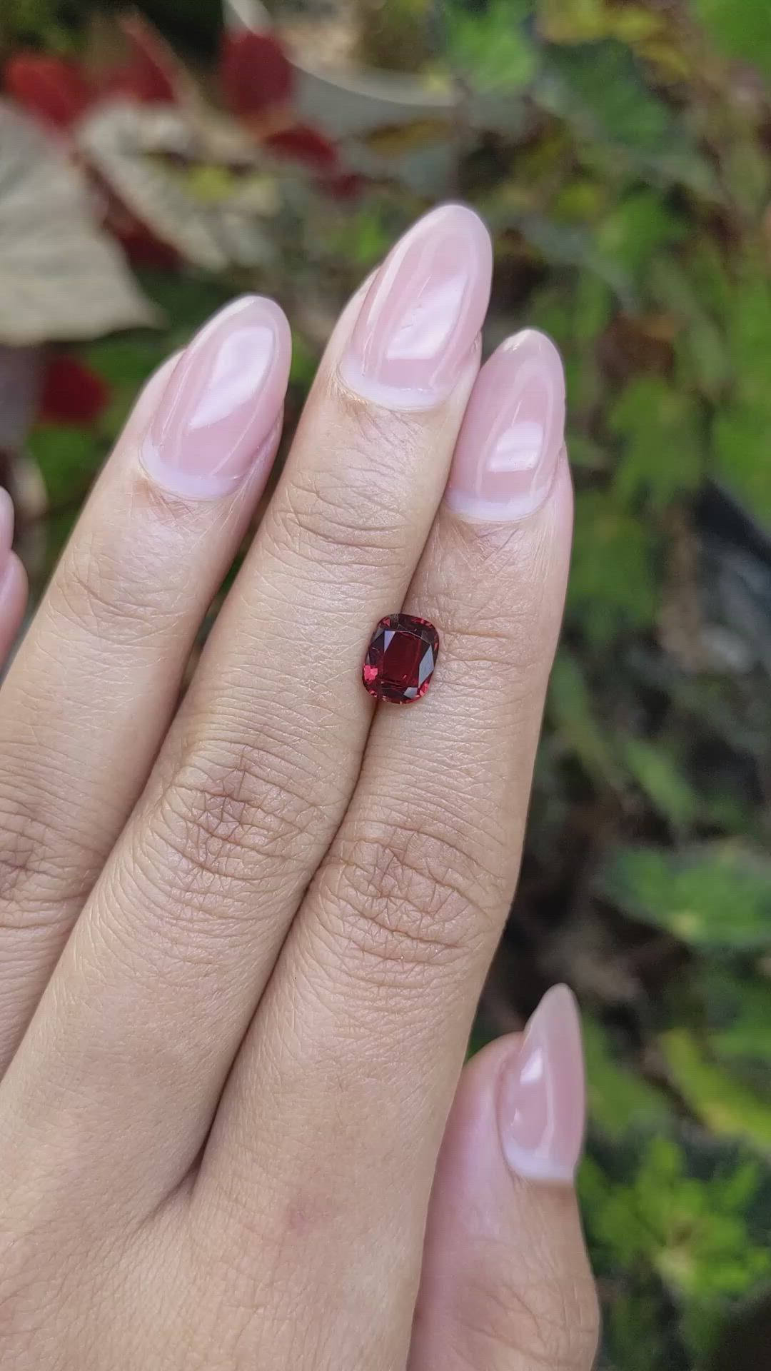 1.33 Ct. Red Rhodolite Garnet from Ceylon (Sri Lanka) Size Video