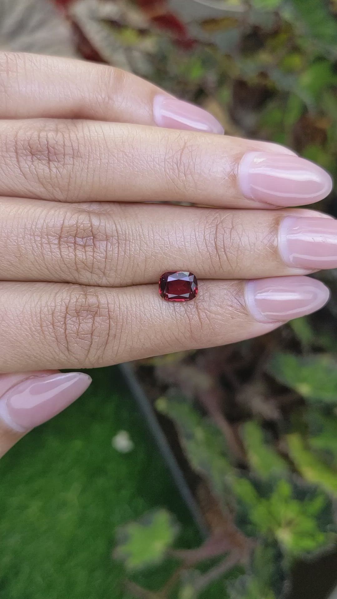 1.33 Ct. Red Rhodolite Garnet from Ceylon (Sri Lanka) Size Video