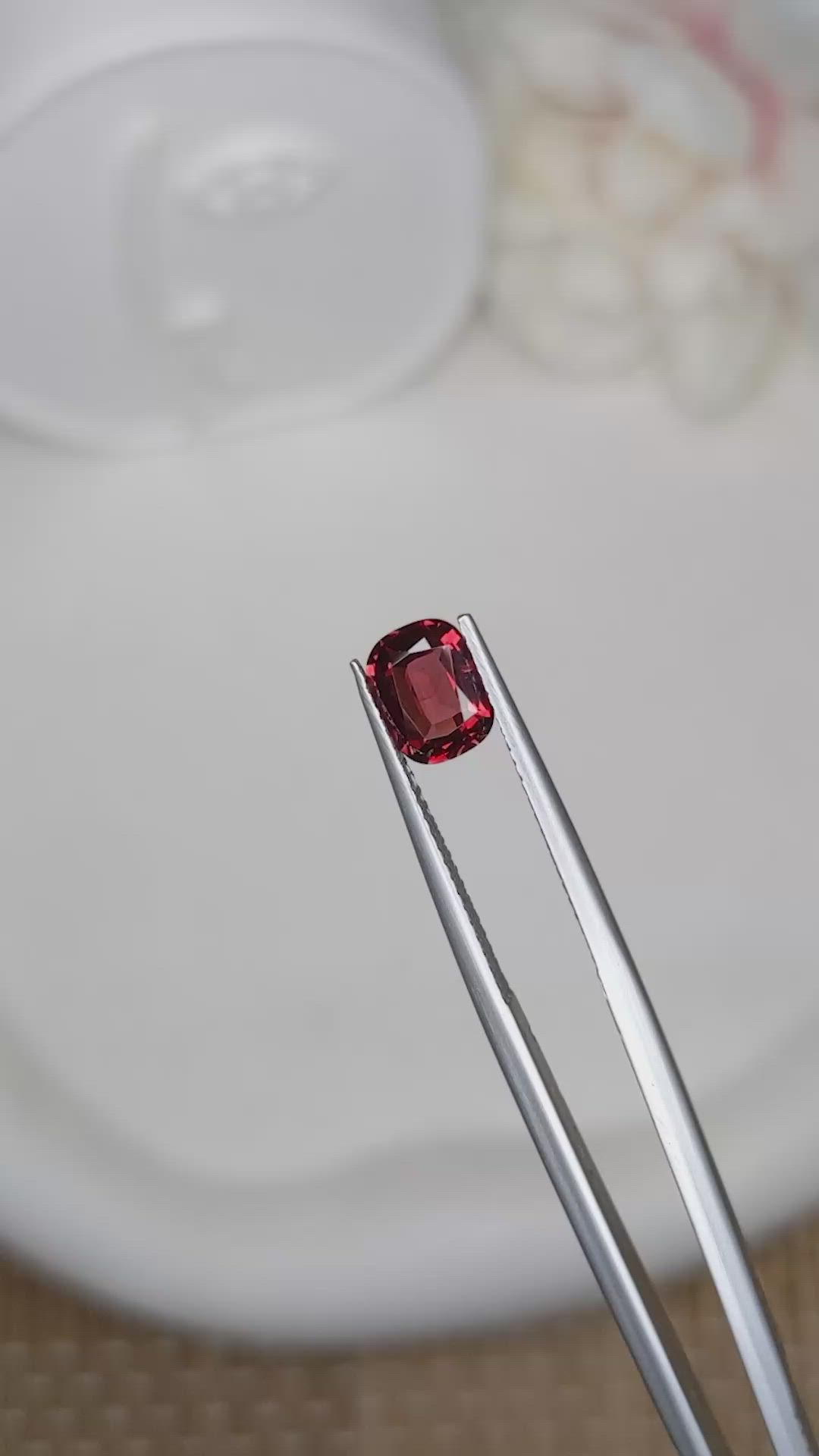 1.33 Ct. Red Rhodolite Garnet from Ceylon (Sri Lanka) Size Video