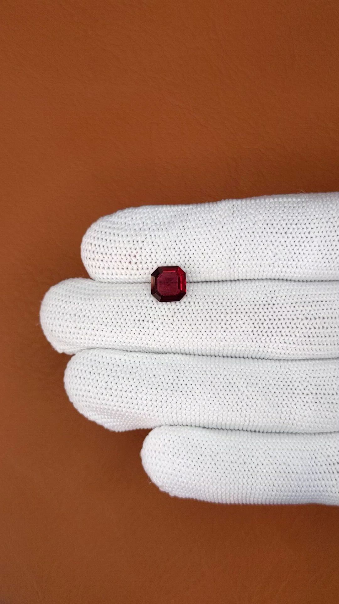 1.91 Ct. Red Rhodolite Garnet from Ceylon (Sri Lanka) Size Video