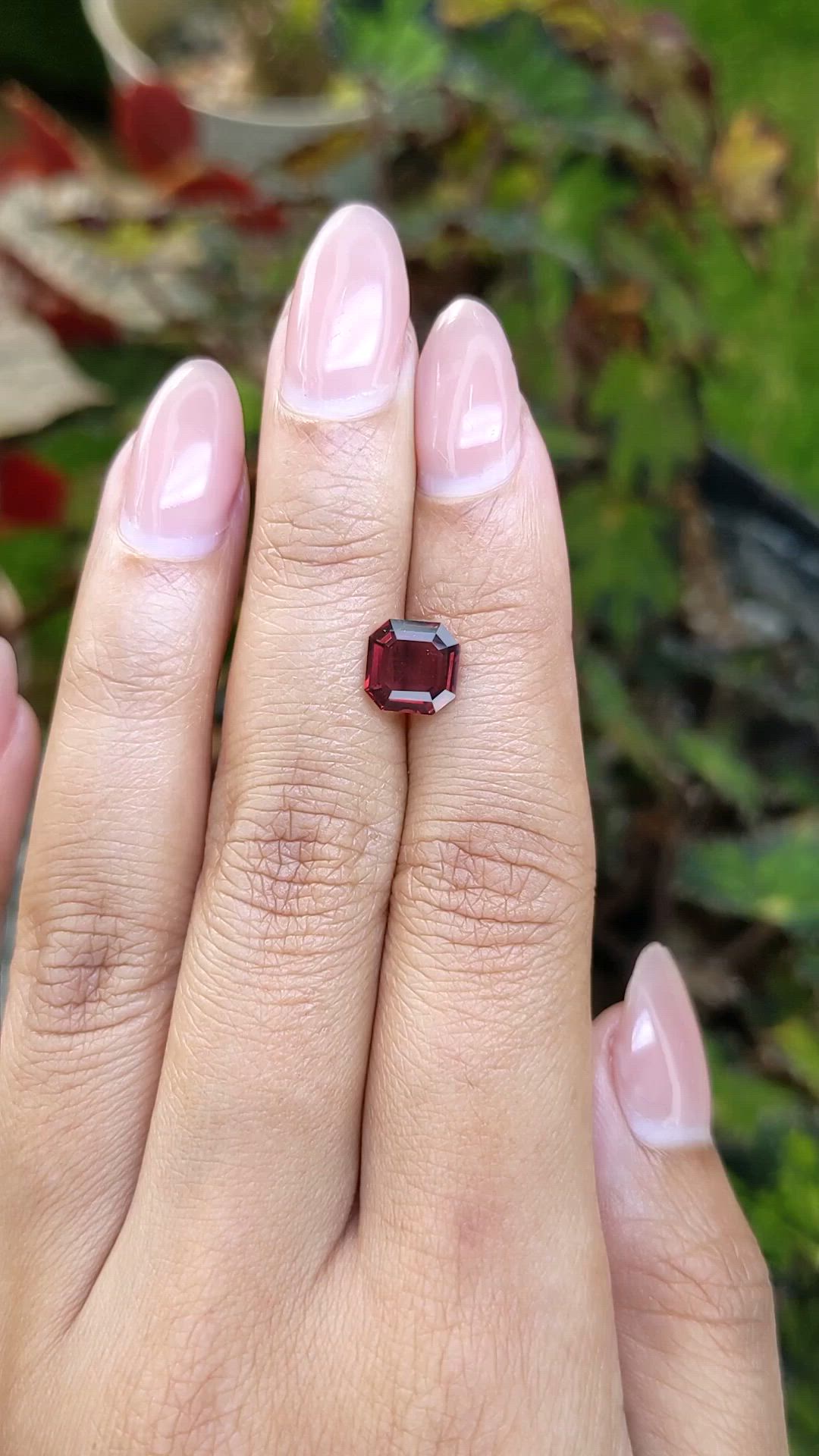 1.91 Ct. Red Rhodolite Garnet from Ceylon (Sri Lanka) Size Video