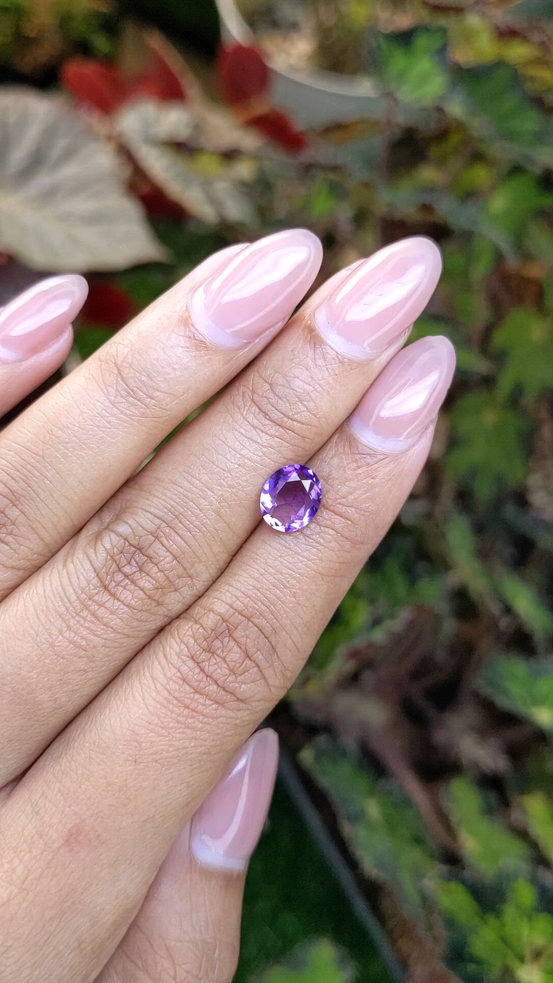 1.27 Ct. Purple Amethyst from Brazil Size Video