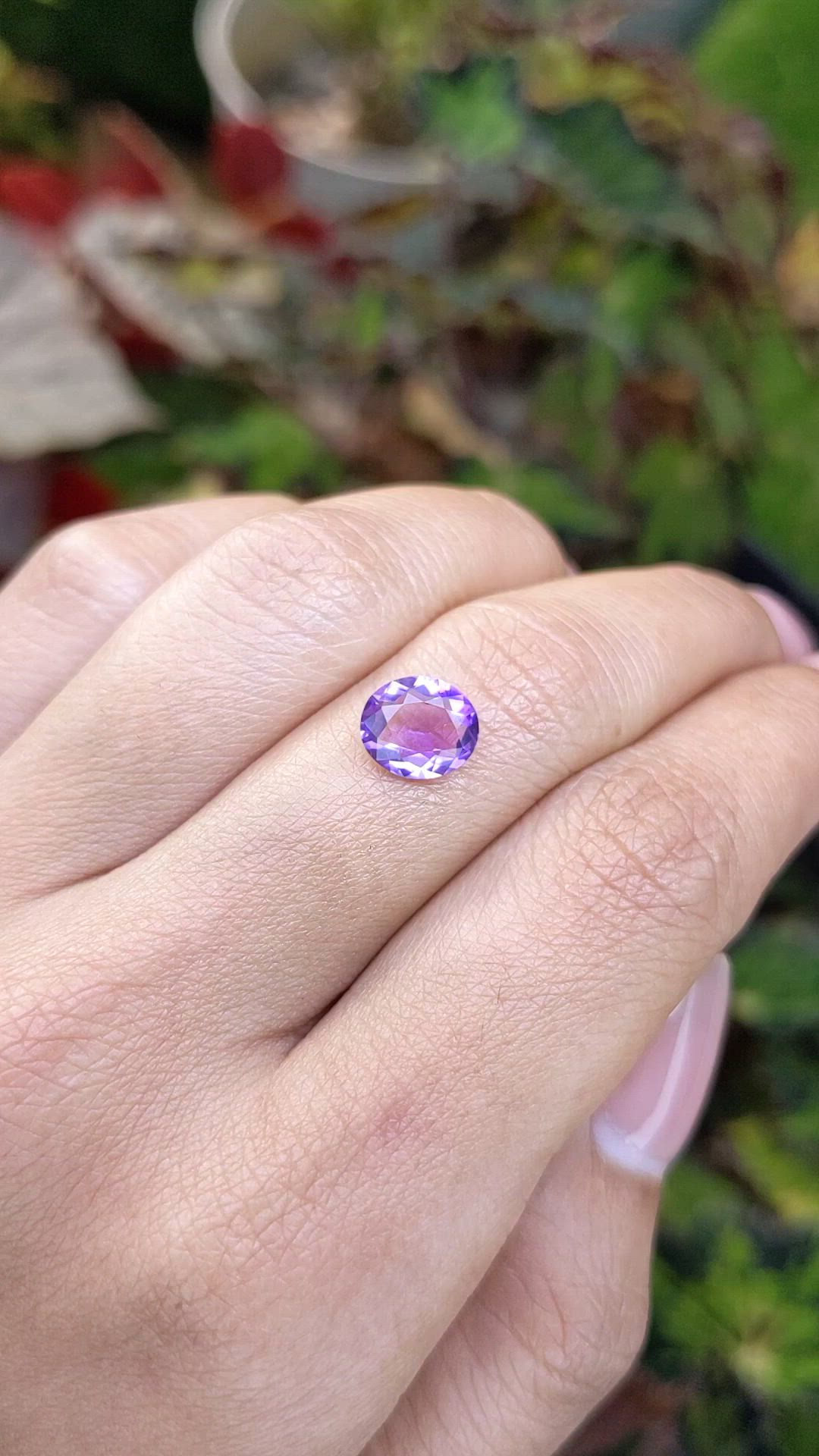 1.27 Ct. Purple Amethyst from Brazil Size Video