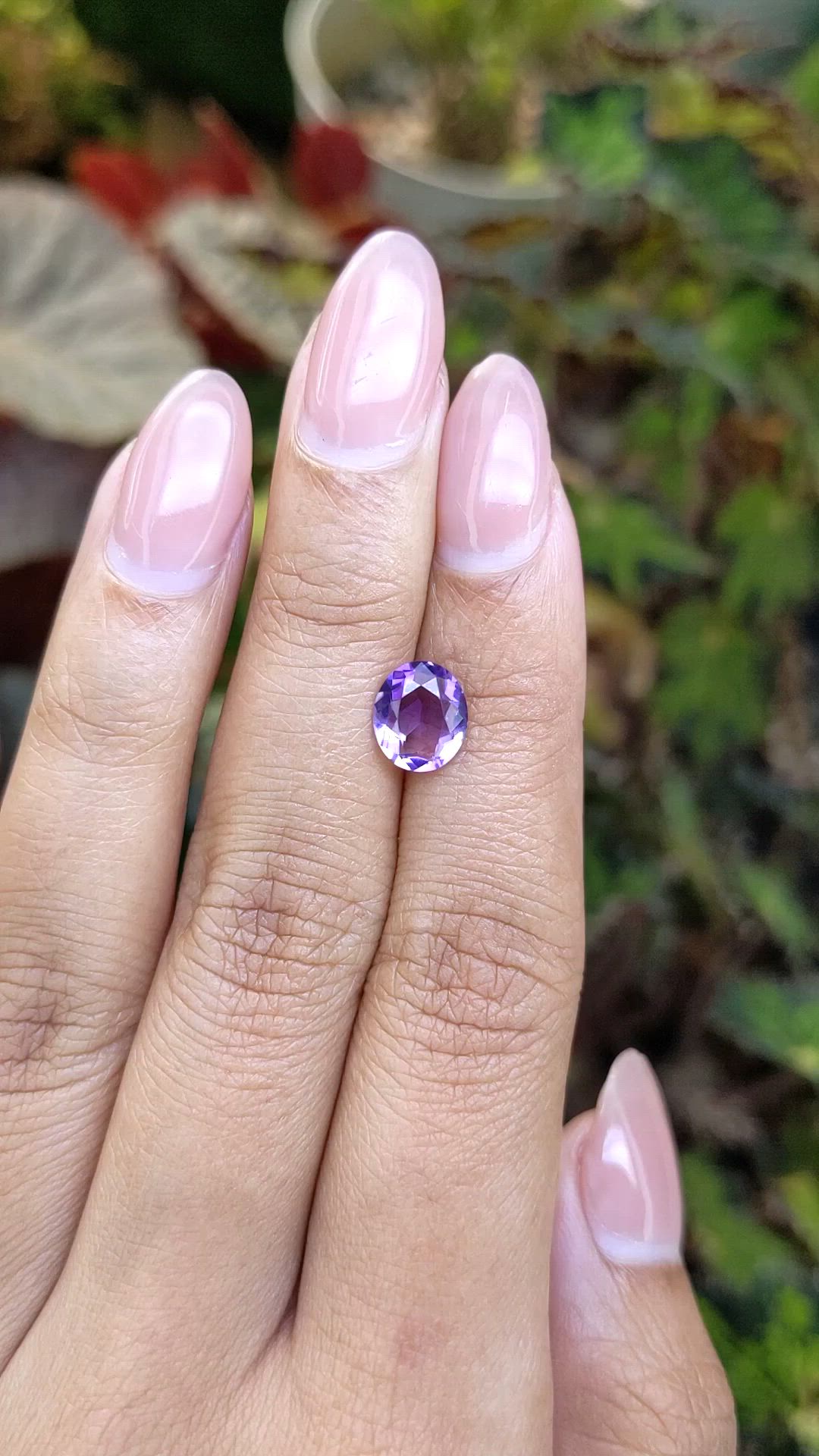 1.27 Ct. Purple Amethyst from Brazil Size Video