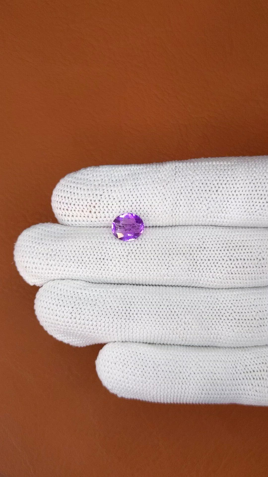 1.27 Ct. Purple Amethyst from Brazil Size Video