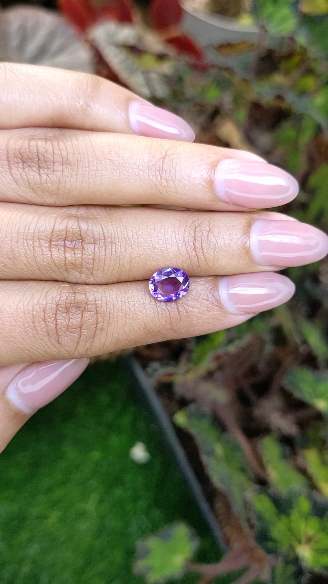 1.27 Ct. Purple Amethyst from Brazil Size Video
