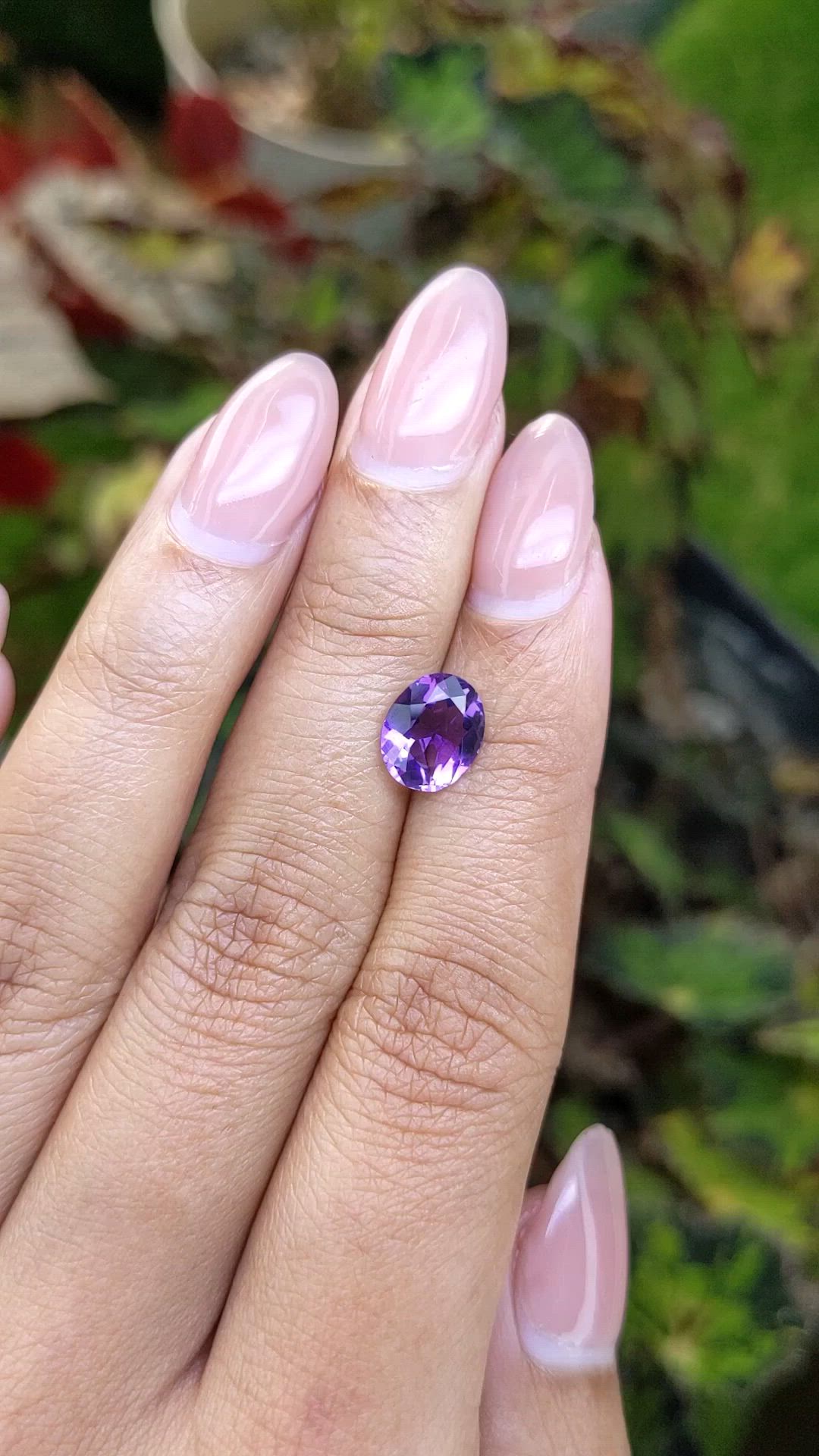 1.48 Ct. Purple Amethyst from Brazil Size Video