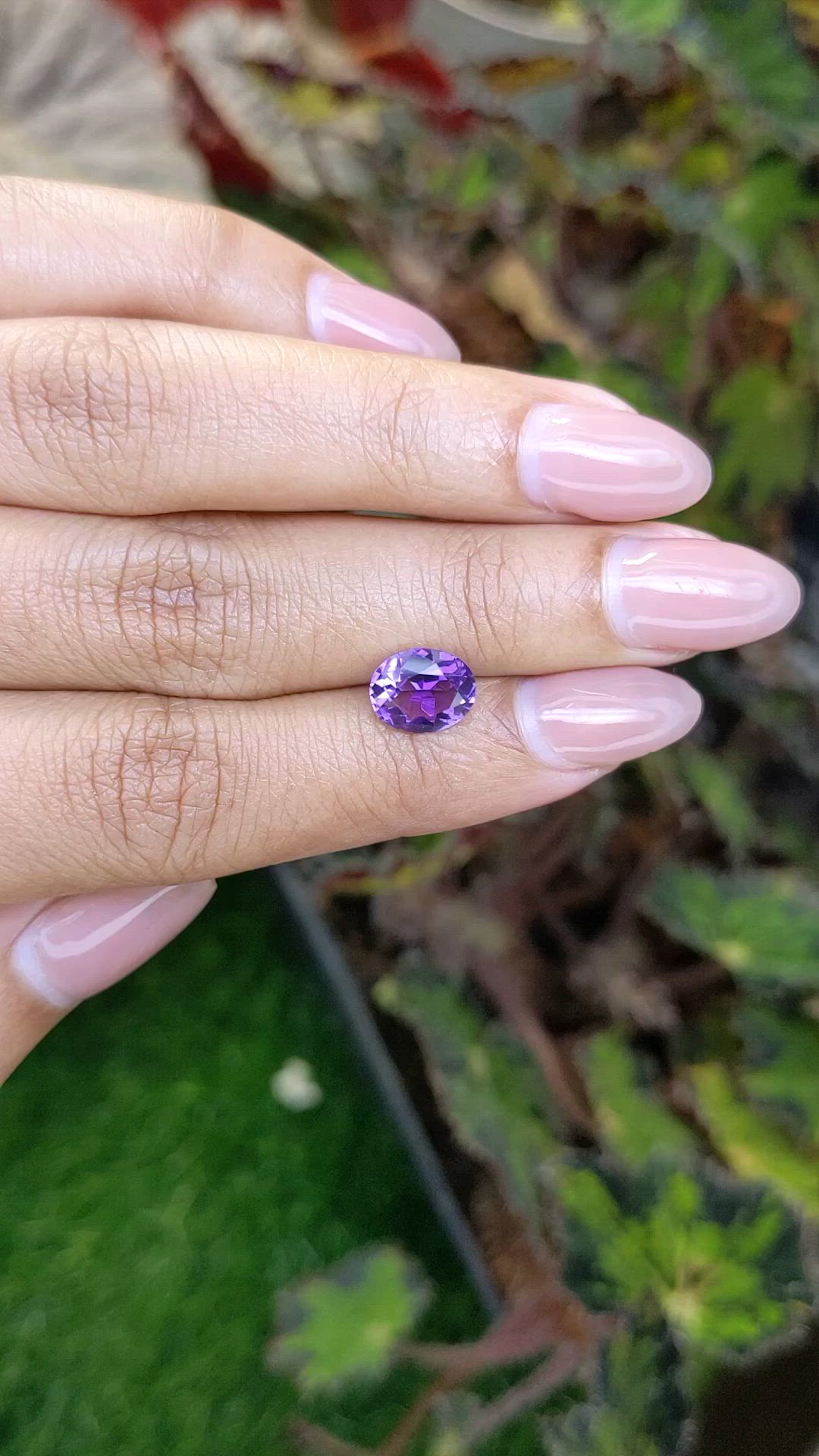 1.48 Ct. Purple Amethyst from Brazil Size Video
