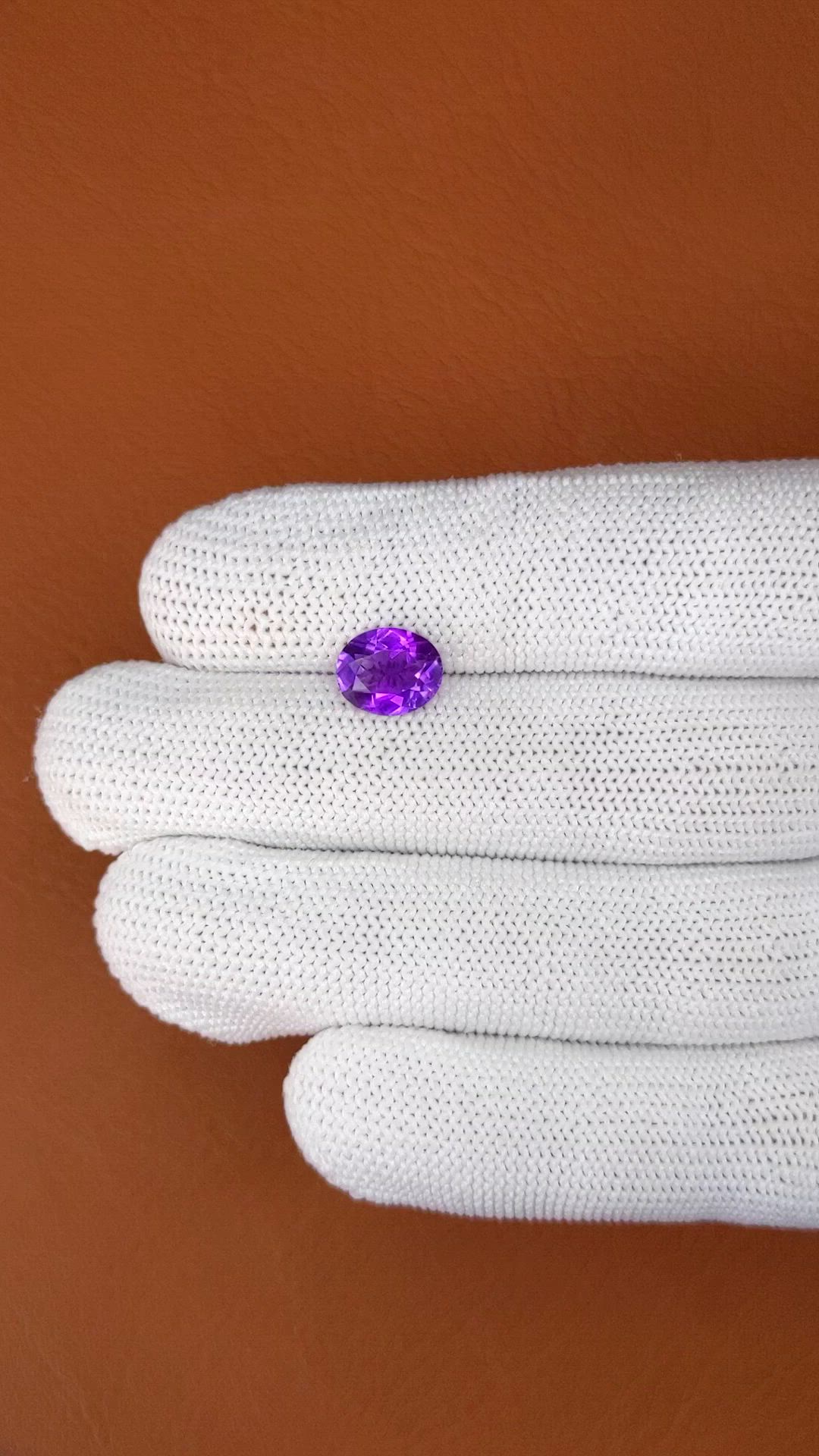 1.48 Ct. Purple Amethyst from Brazil Size Video