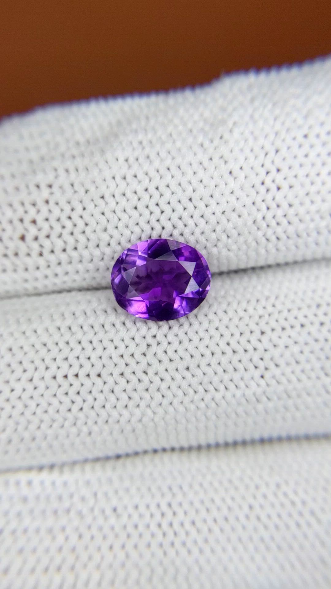 1.48 Ct. Purple Amethyst from Brazil Size Video