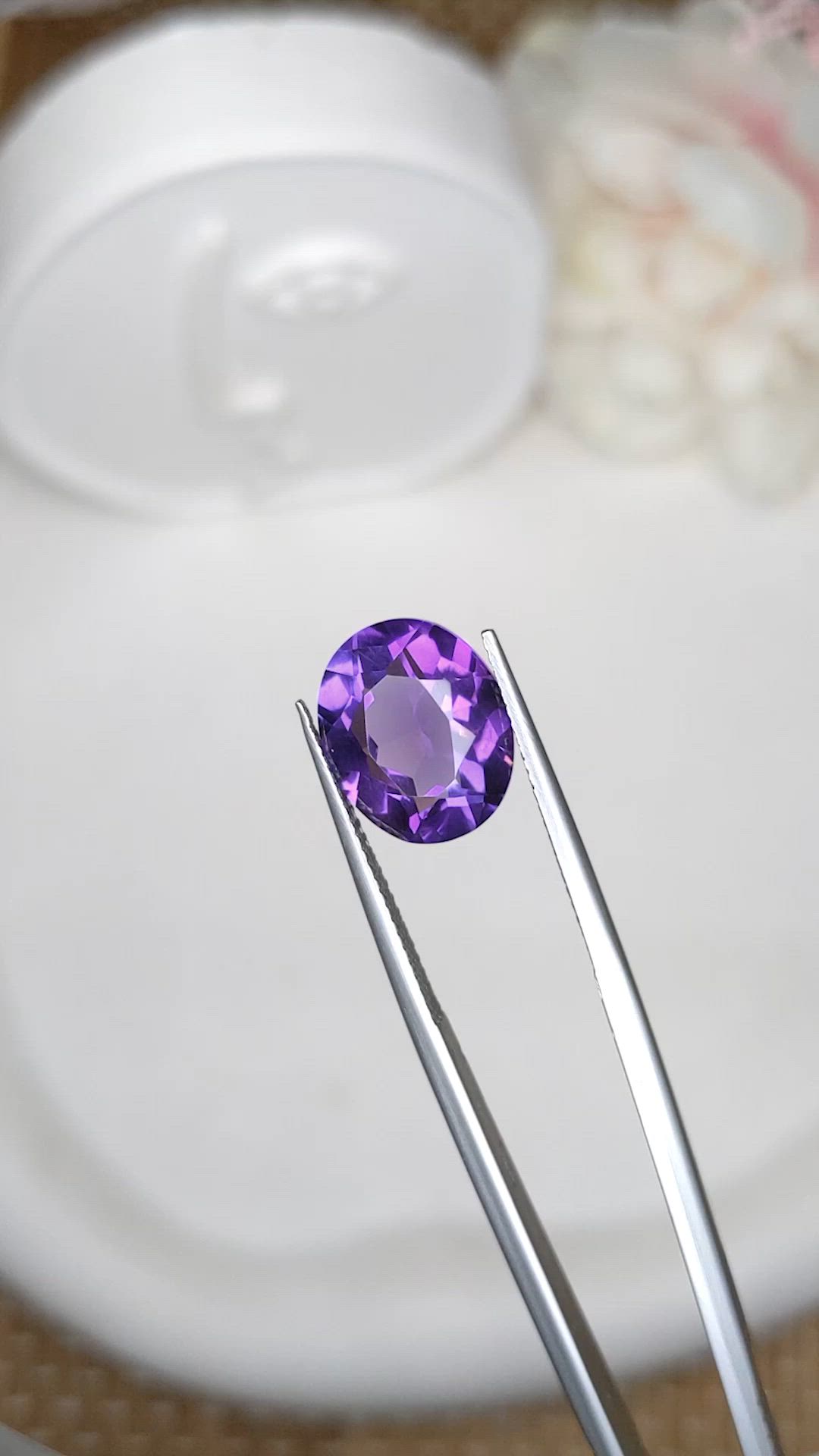 5.39 Ct. Purple Amethyst from Brazil Size Video