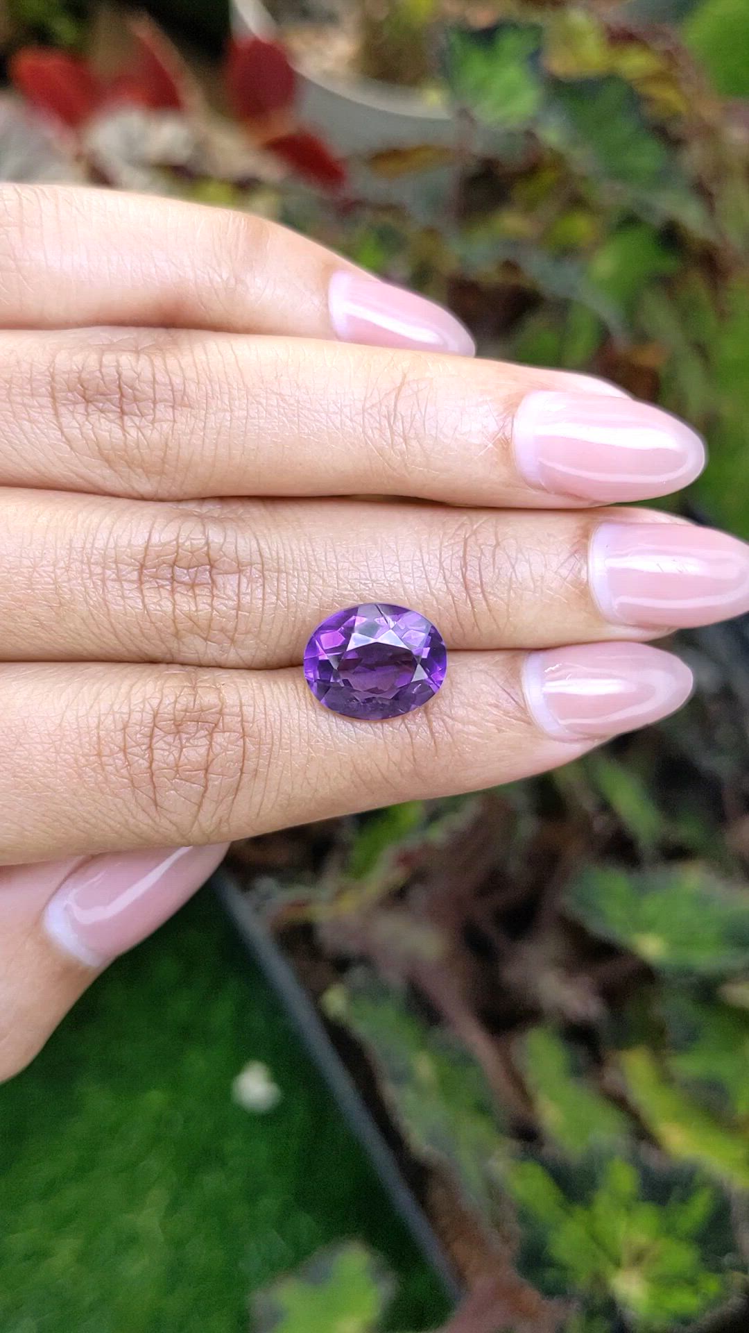 5.39 Ct. Purple Amethyst from Brazil Size Video