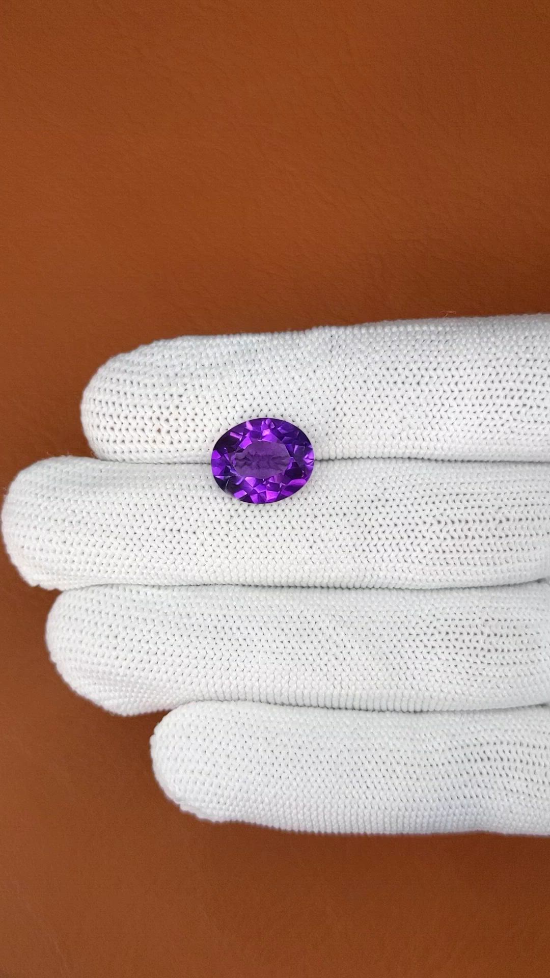 5.39 Ct. Purple Amethyst from Brazil Size Video