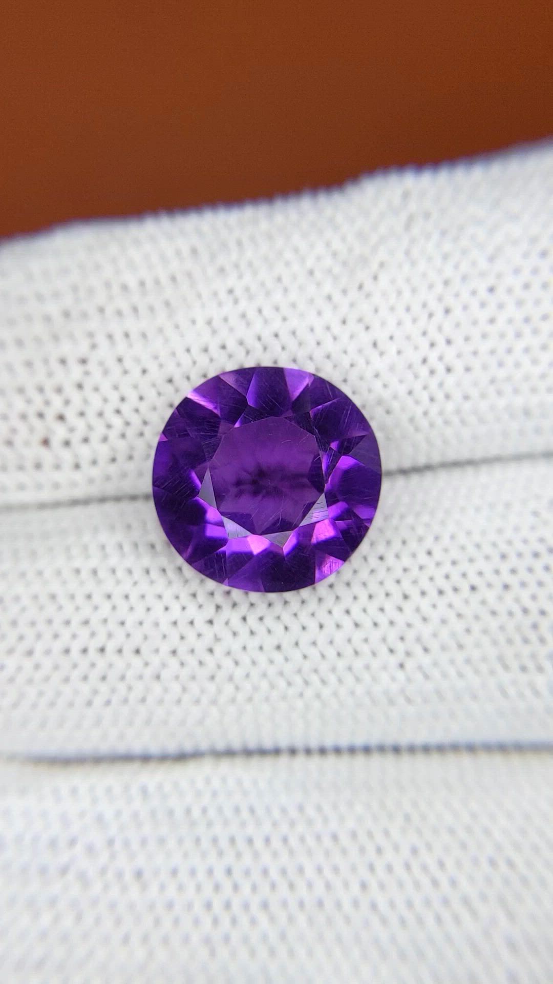 5.77 Ct. Purple Amethyst from Brazil Size Video