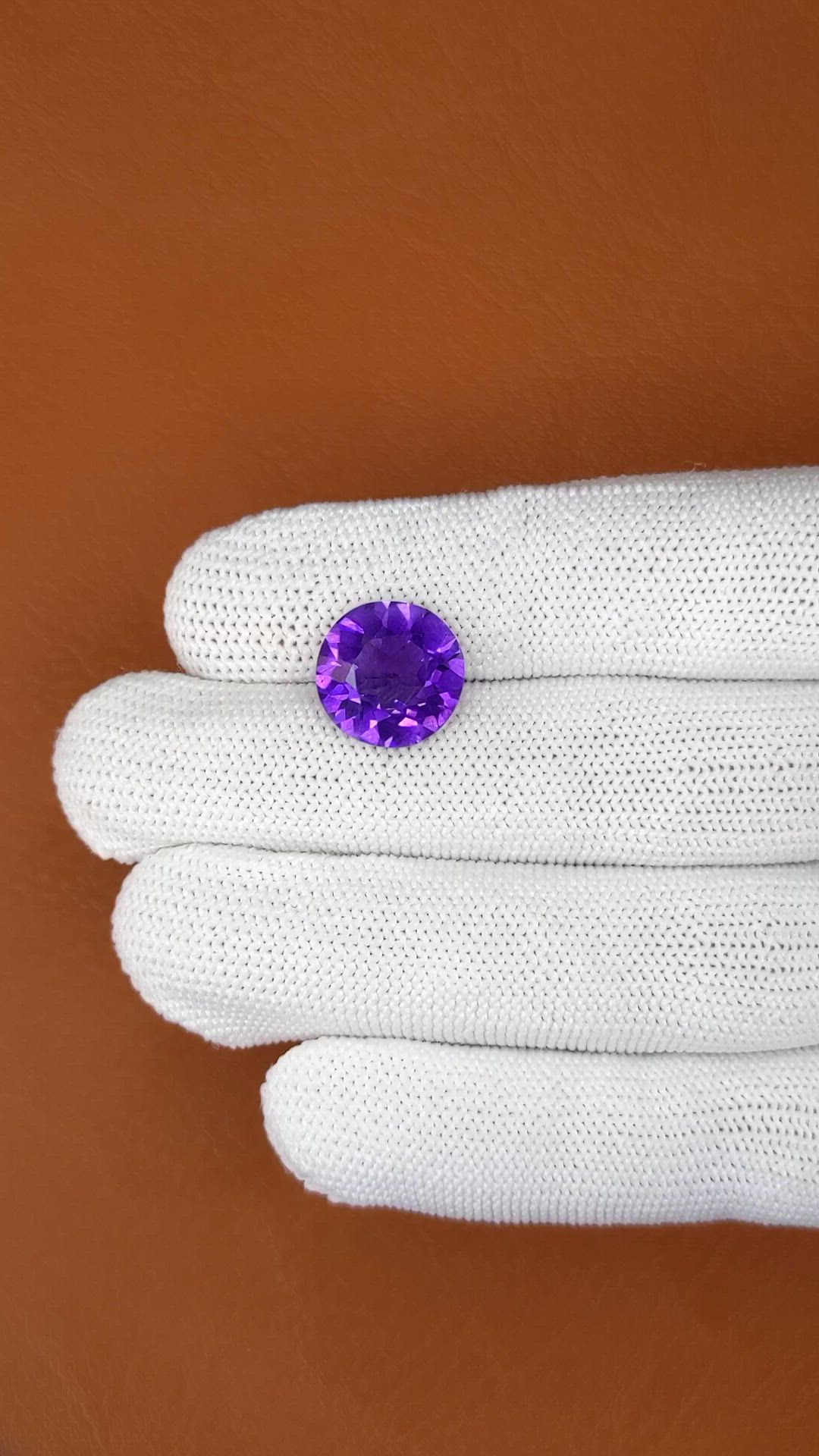 5.77 Ct. Purple Amethyst from Brazil Size Video