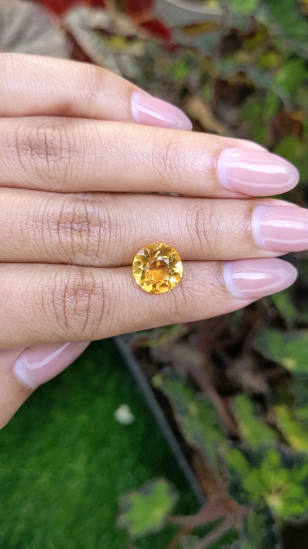 3.96 Ct. Yellow Citrine from Brazil Size Video