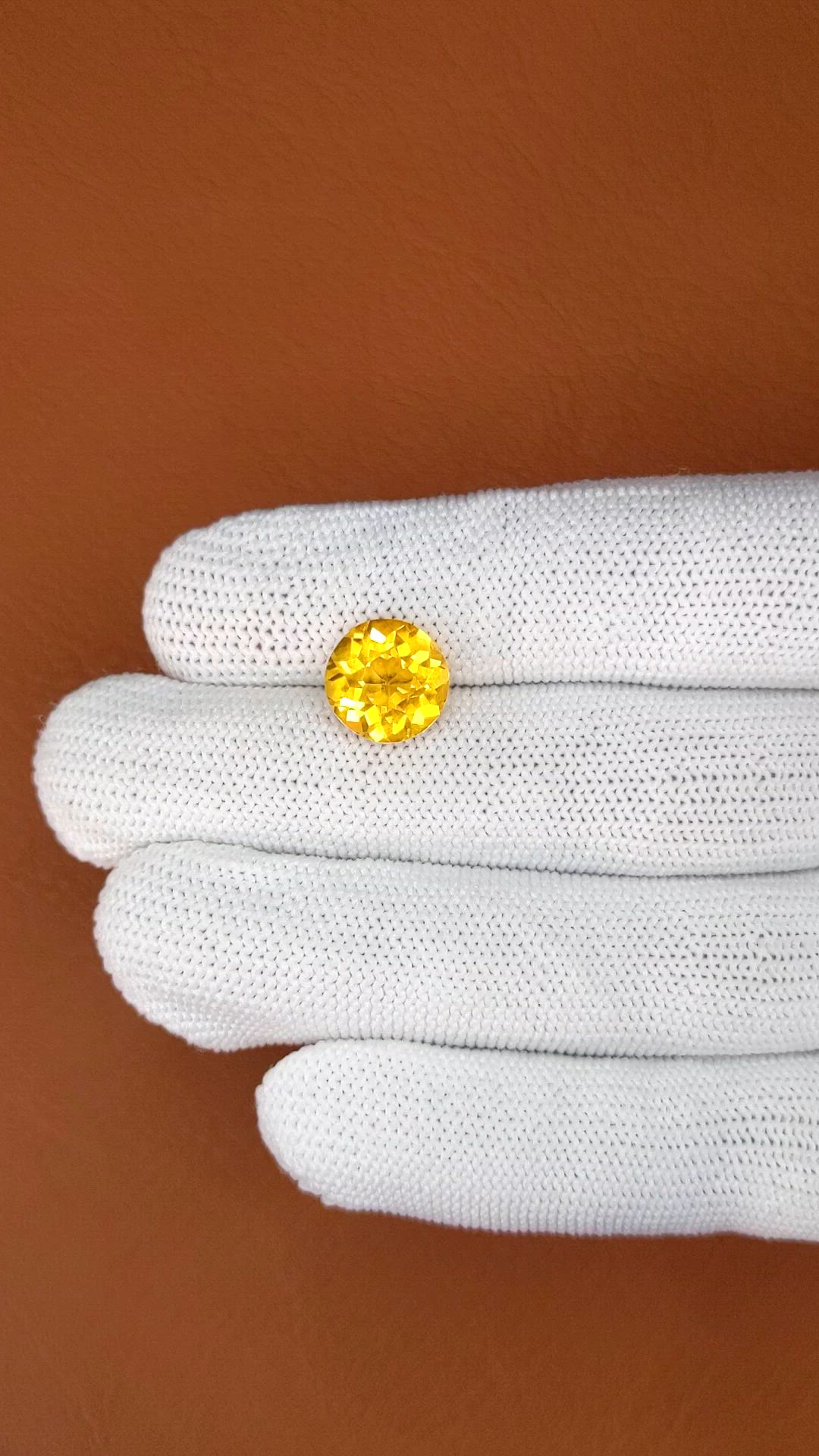 3.96 Ct. Yellow Citrine from Brazil Size Video