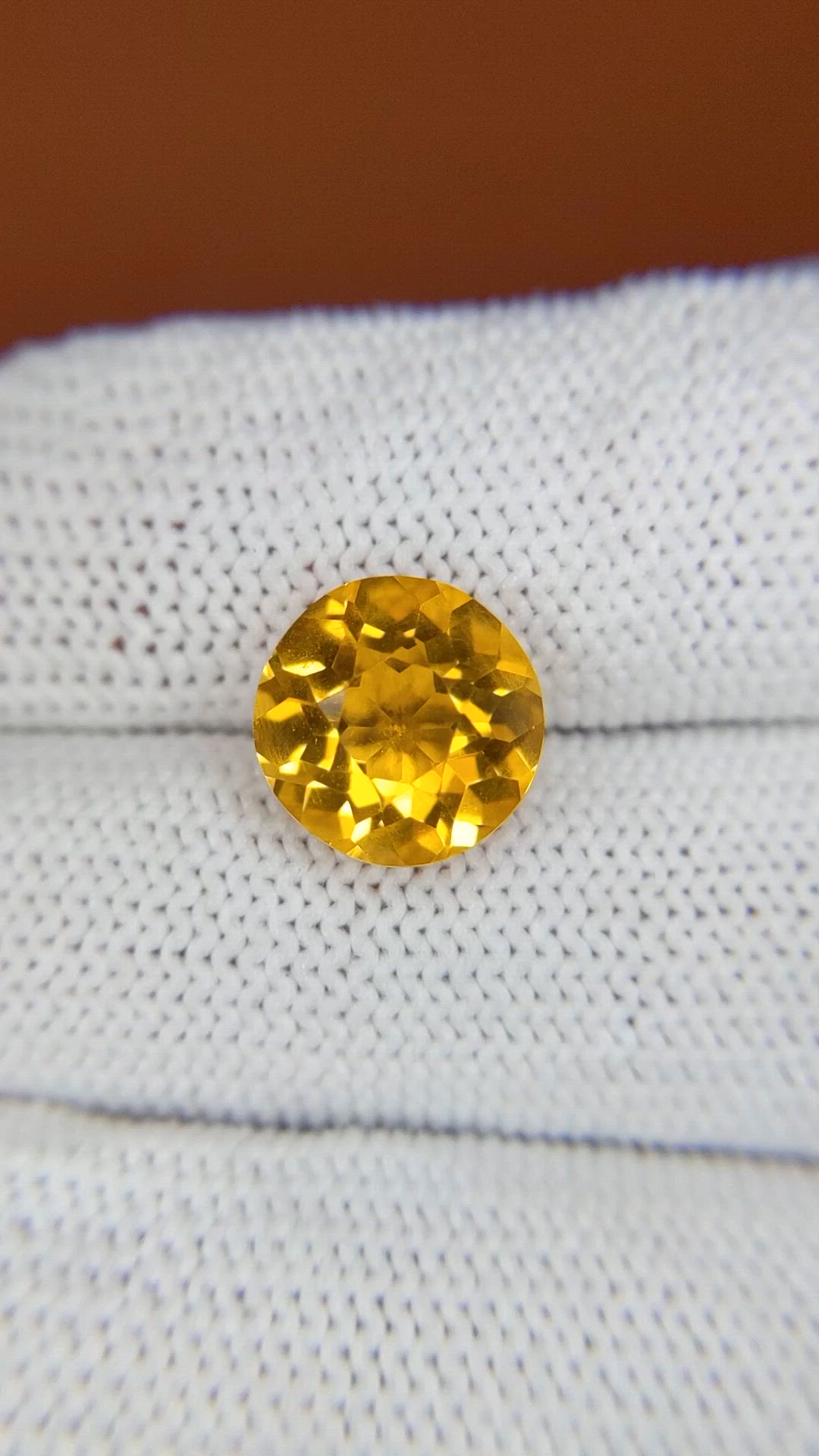 3.96 Ct. Yellow Citrine from Brazil Size Video