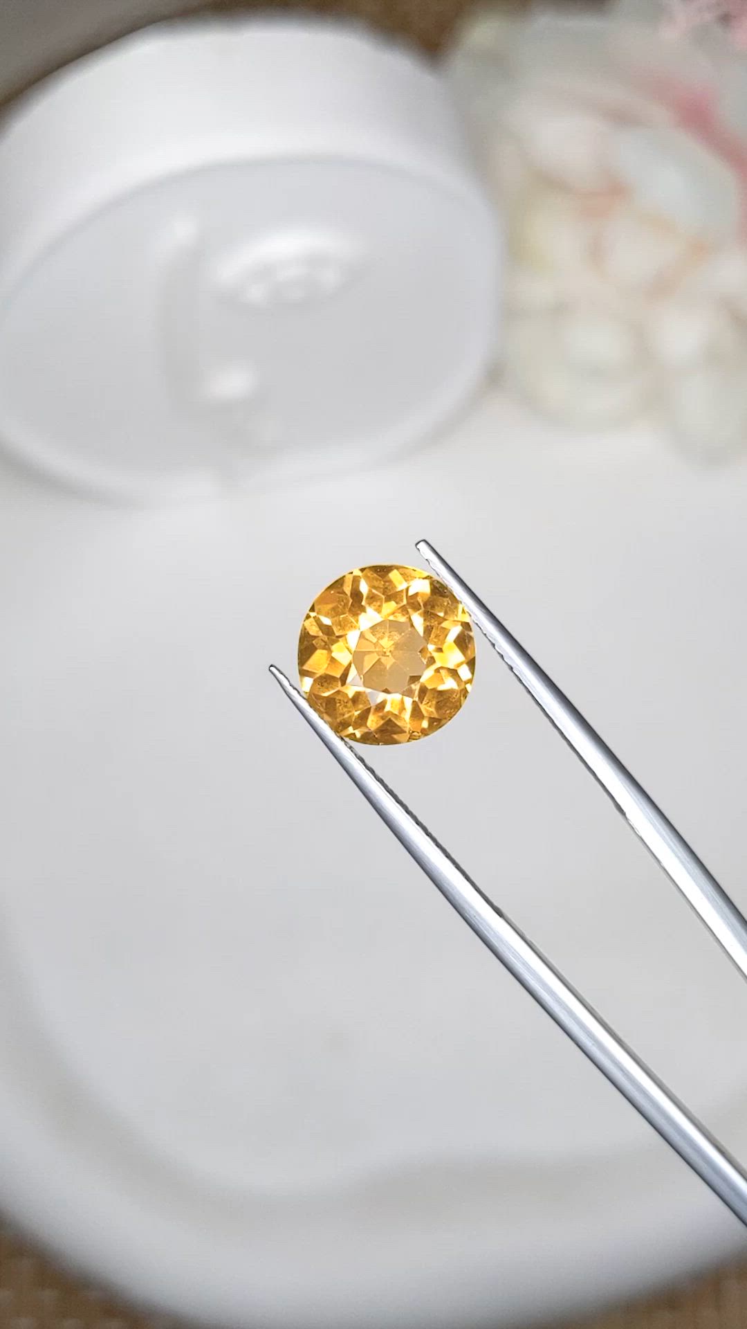 3.96 Ct. Yellow Citrine from Brazil Size Video