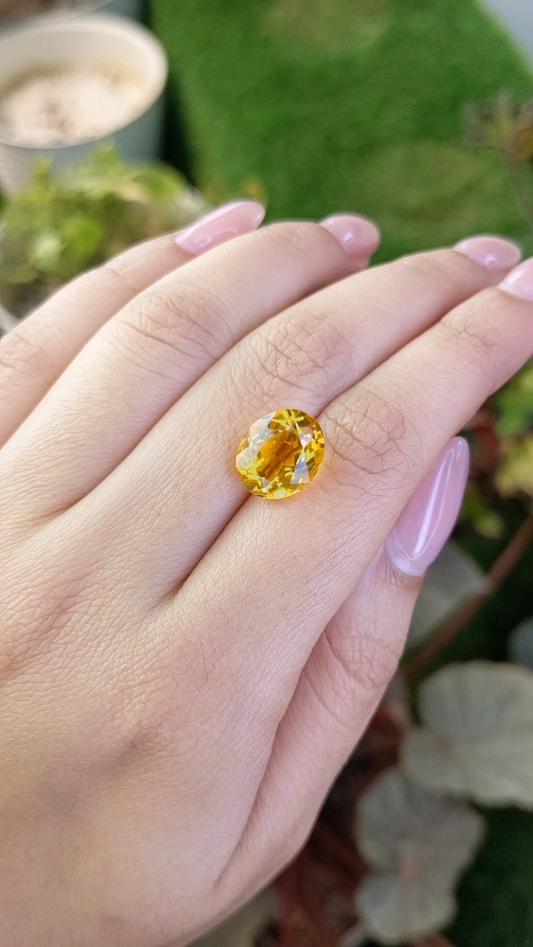 5.25 Ct. Yellow Citrine from Brazil Size Video