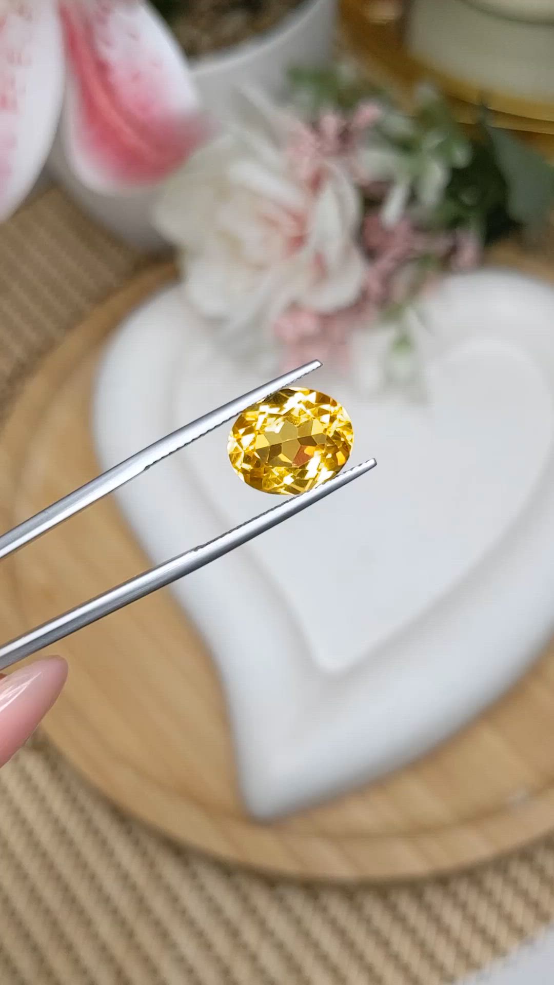 5.25 Ct. Yellow Citrine from Brazil Size Video