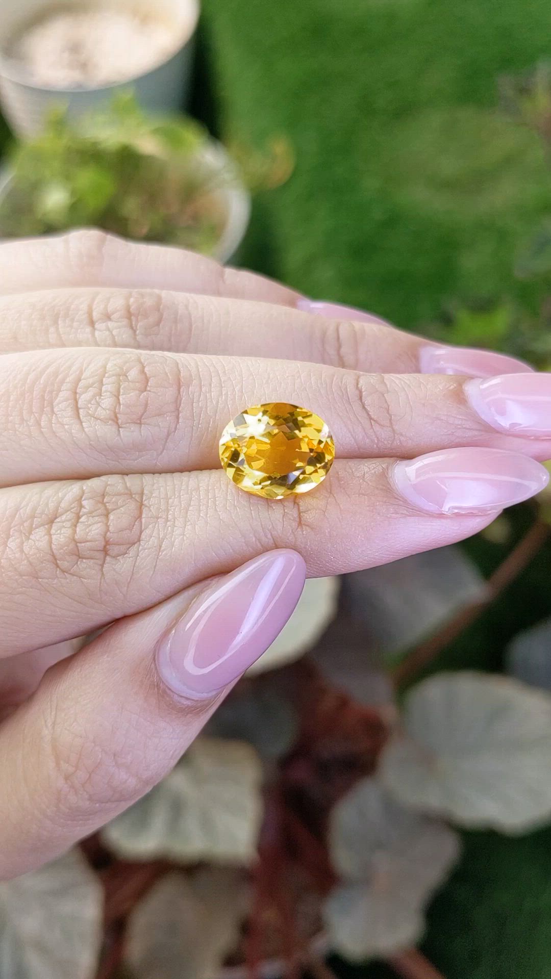 5.25 Ct. Yellow Citrine from Brazil Size Video