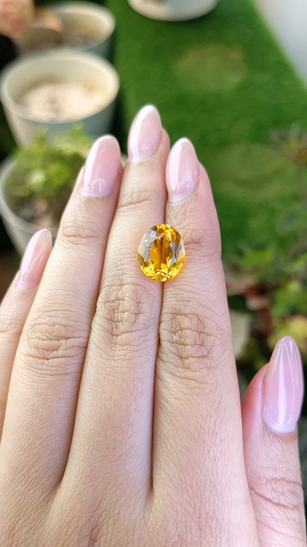 5.25 Ct. Yellow Citrine from Brazil Size Video