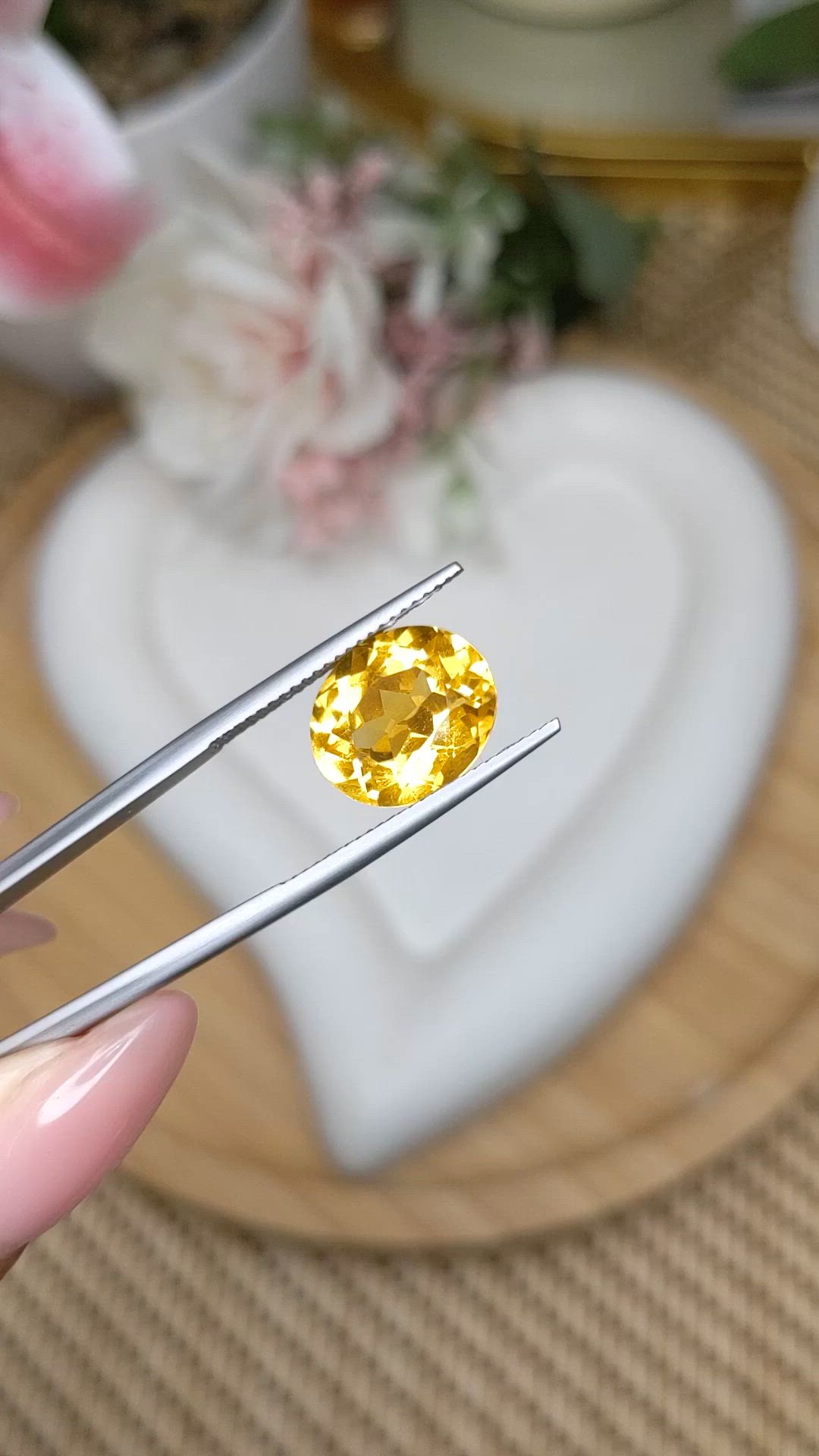 5.42 Ct. Yellow Citrine from Brazil Size Video
