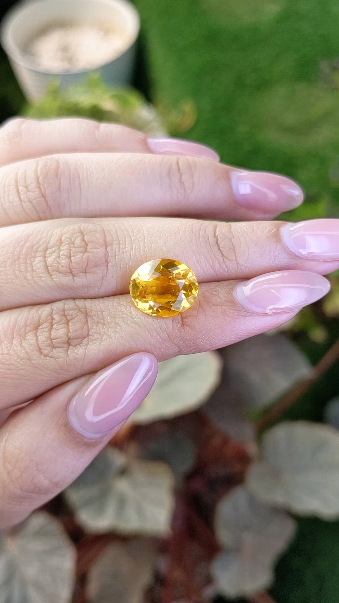 5.42 Ct. Yellow Citrine from Brazil Size Video