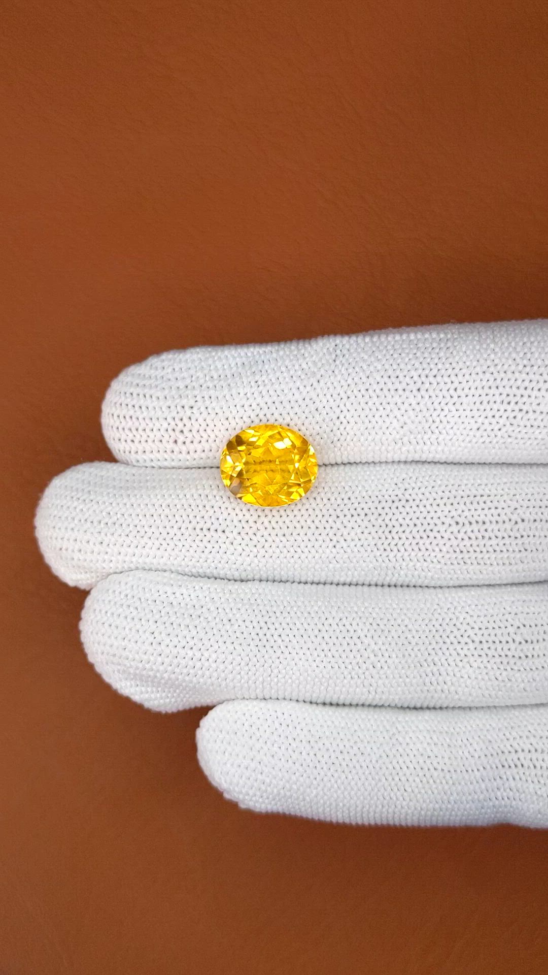 5.42 Ct. Yellow Citrine from Brazil Size Video