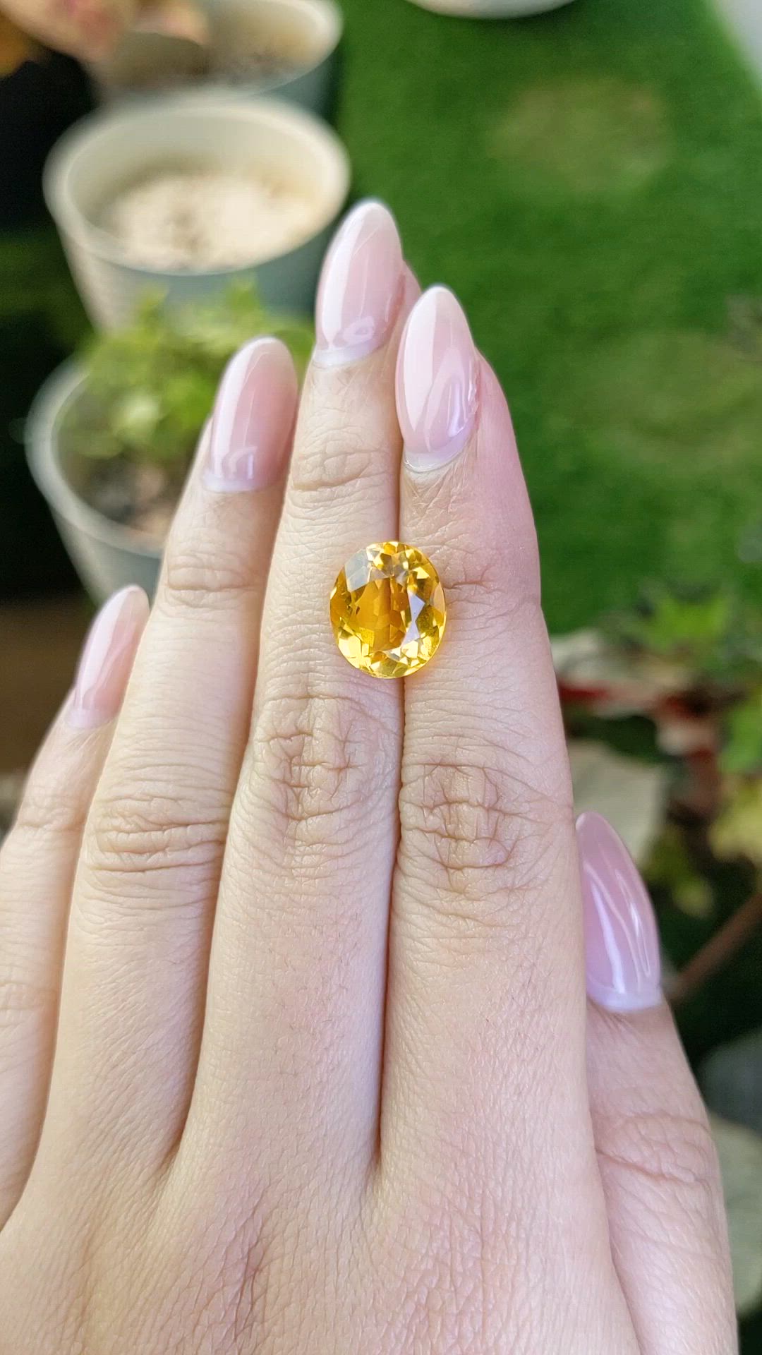 5.42 Ct. Yellow Citrine from Brazil Size Video