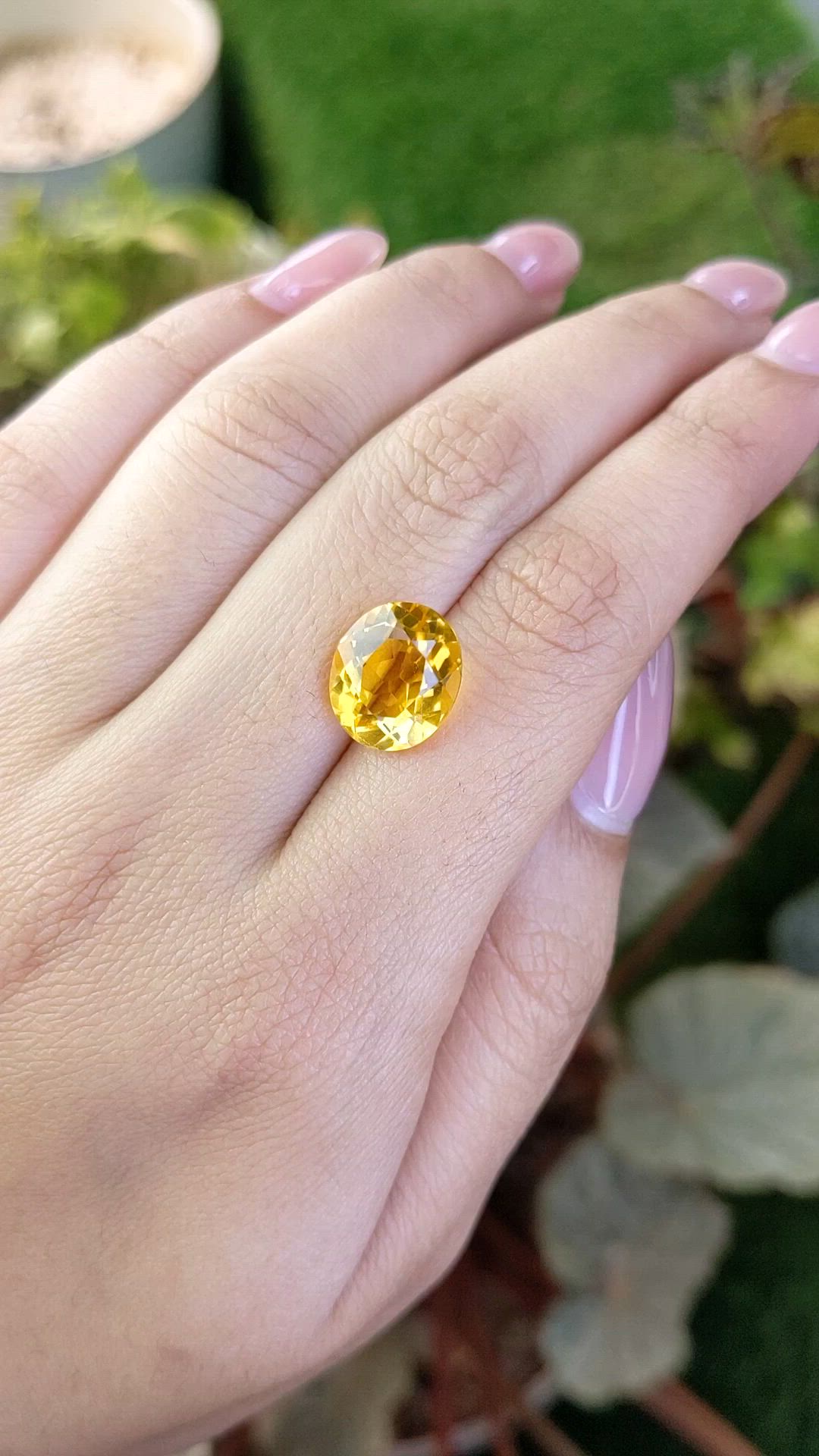 5.42 Ct. Yellow Citrine from Brazil Size Video