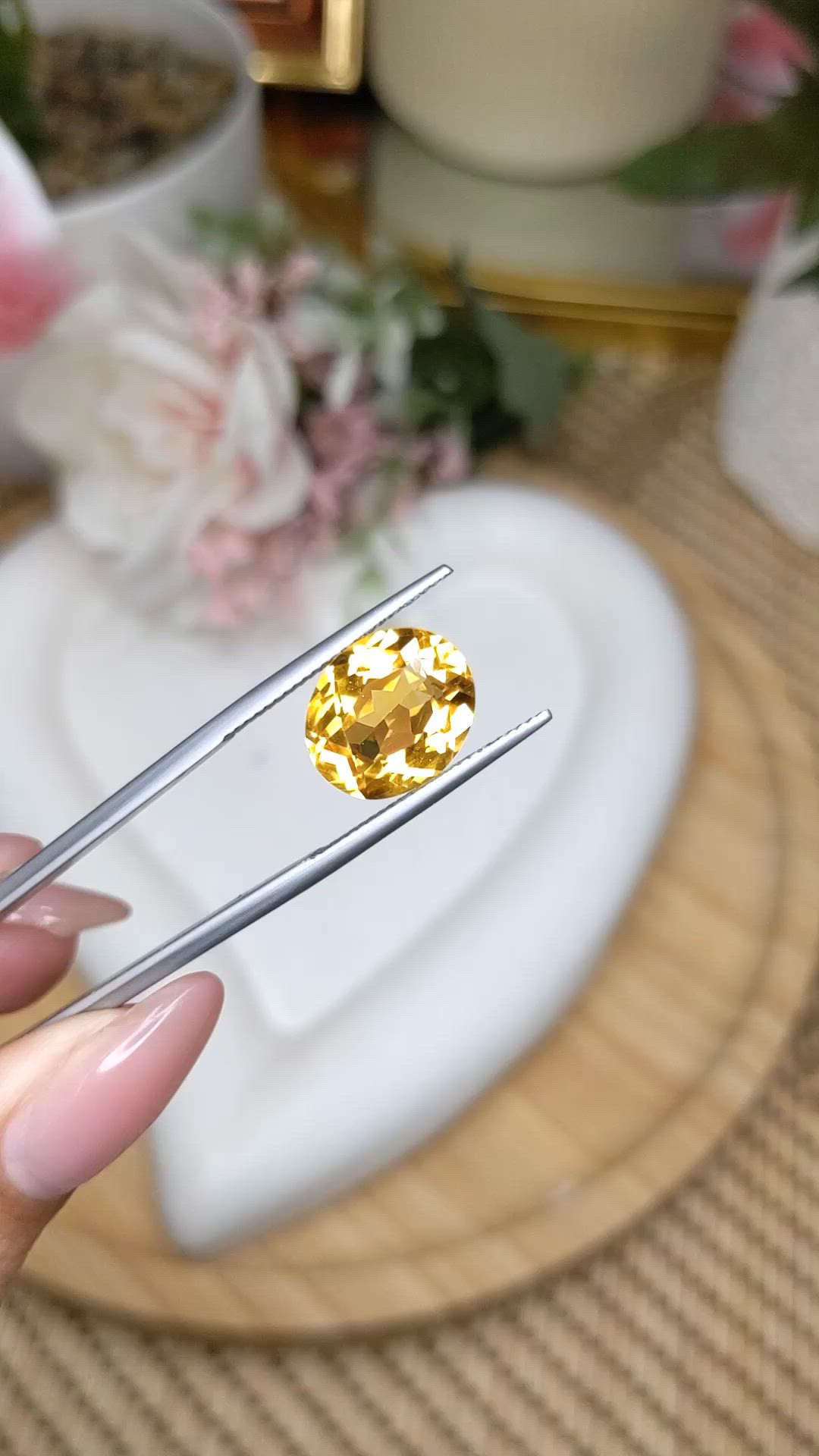 5.57 Ct. Yellow Citrine from Brazil Size Video
