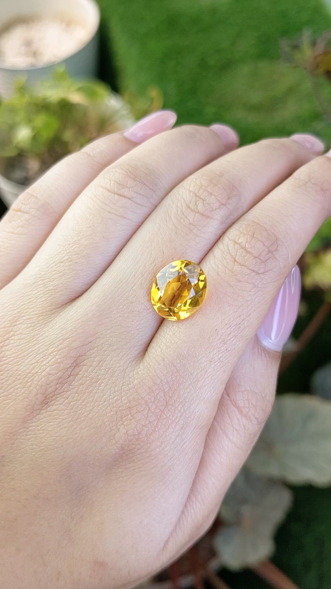 5.57 Ct. Yellow Citrine from Brazil Size Video